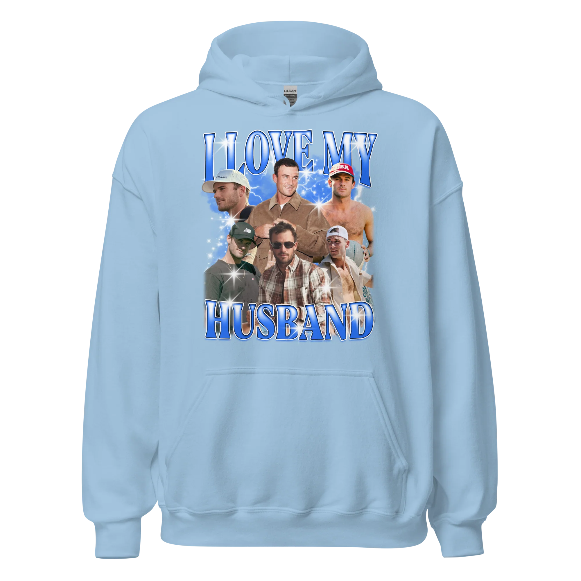 CUSTOM I Love My Husband Photo Bootleg Hoodie - Image 9