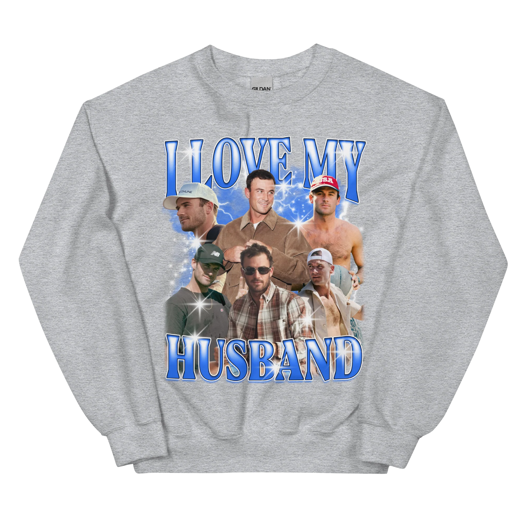 CUSTOM I Love My Husband Photo Bootleg Sweatshirt - Image 4
