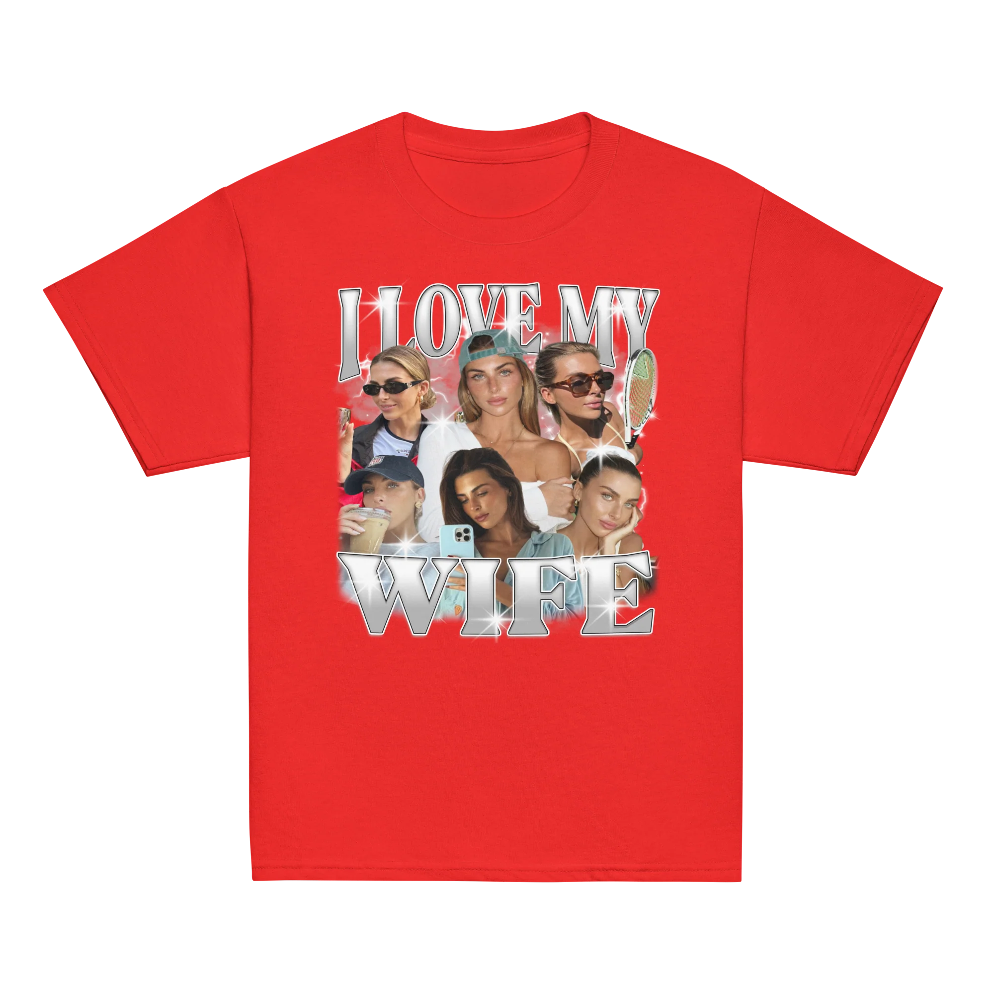 CUSTOM I Love My Wife Photo Bootleg Baby Tee - Image 10