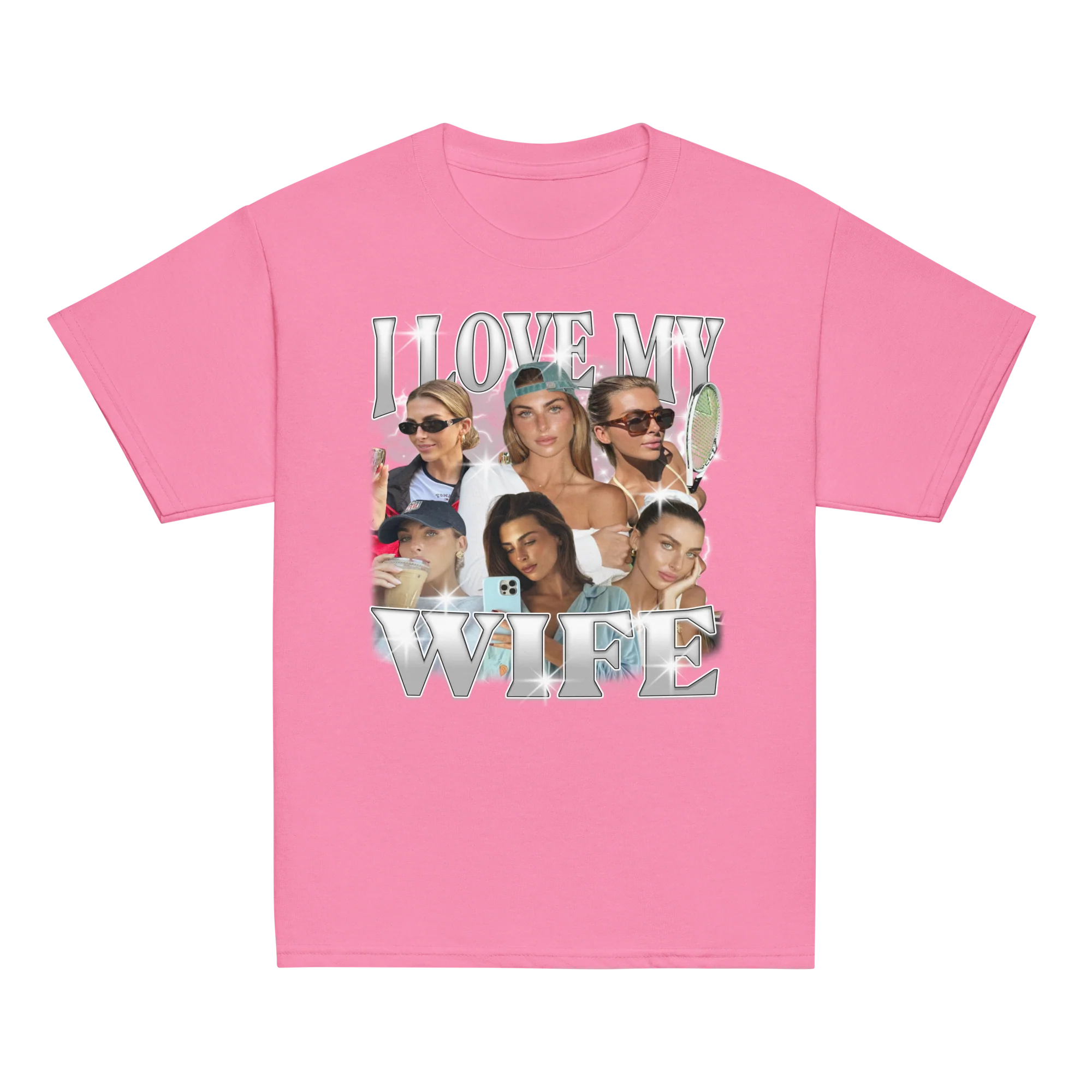 CUSTOM I Love My Wife Photo Bootleg Baby Tee - Image 11