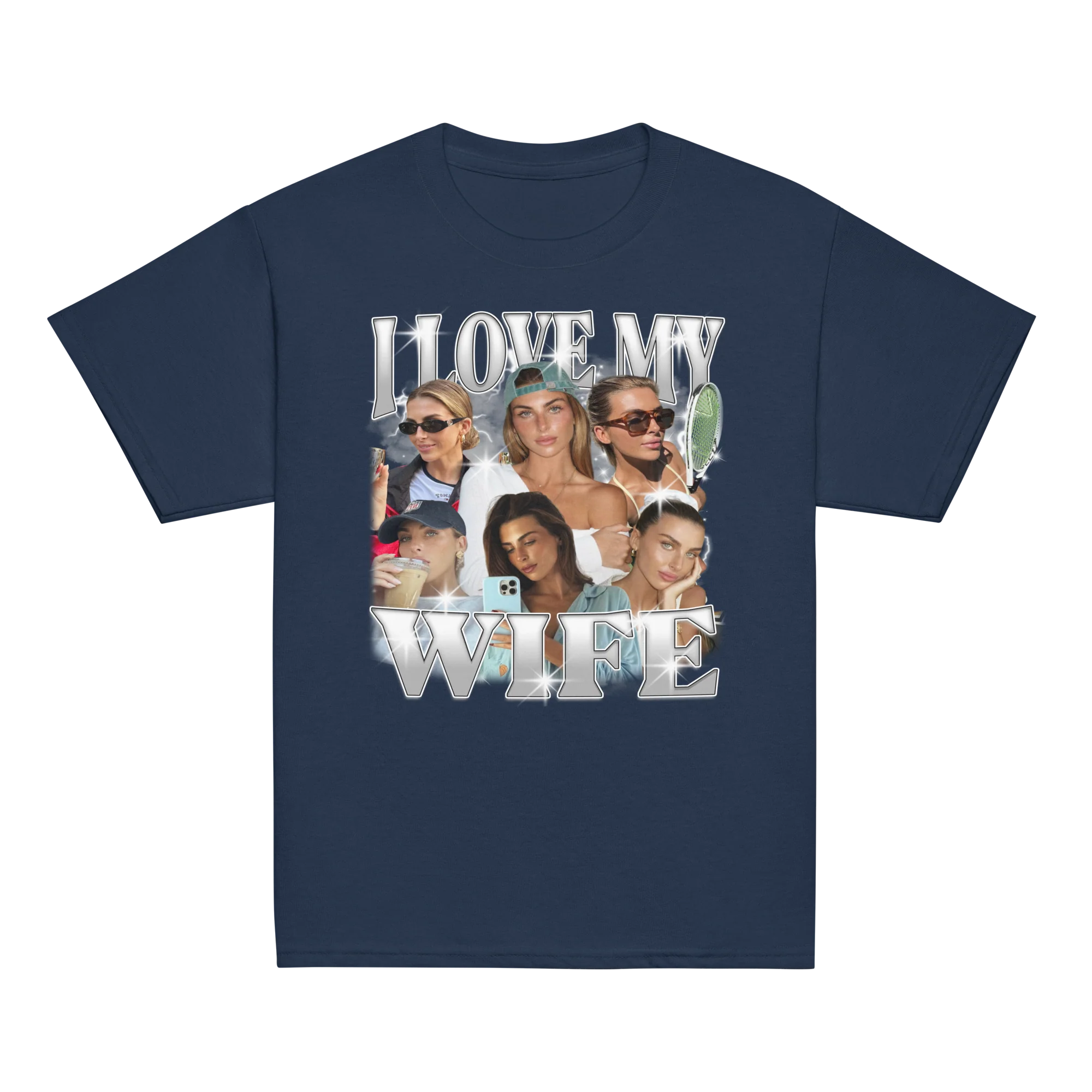 CUSTOM I Love My Wife Photo Bootleg Baby Tee - Image 4