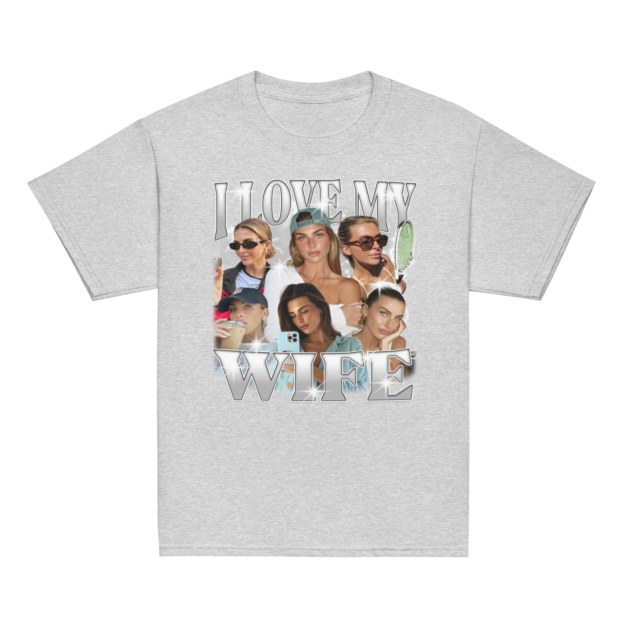 CUSTOM I Love My Wife Photo Bootleg Baby Tee - Image 7