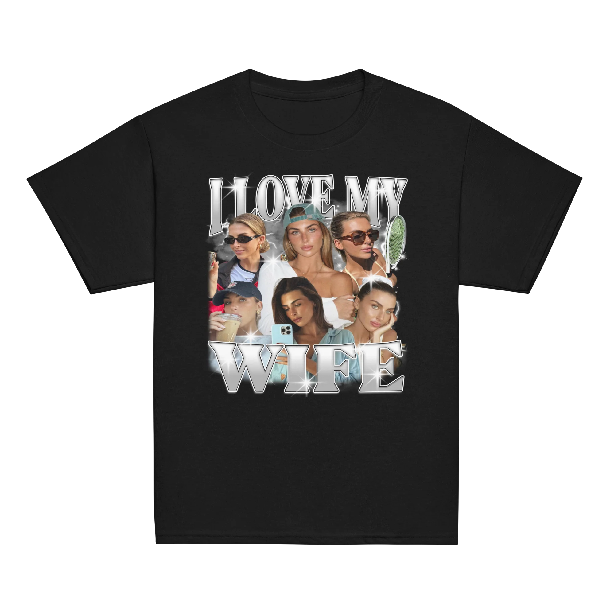CUSTOM I Love My Wife Photo Bootleg Baby Tee - Image 9