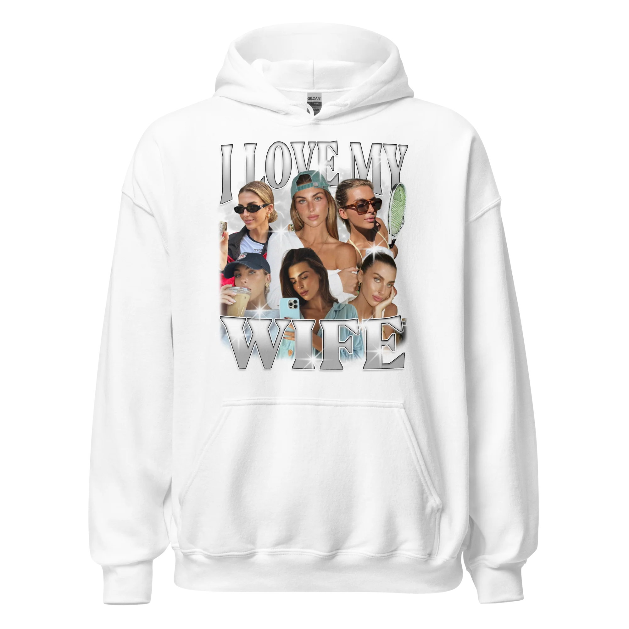 CUSTOM I Love My Wife Photo Bootleg Hoodie - Image 3