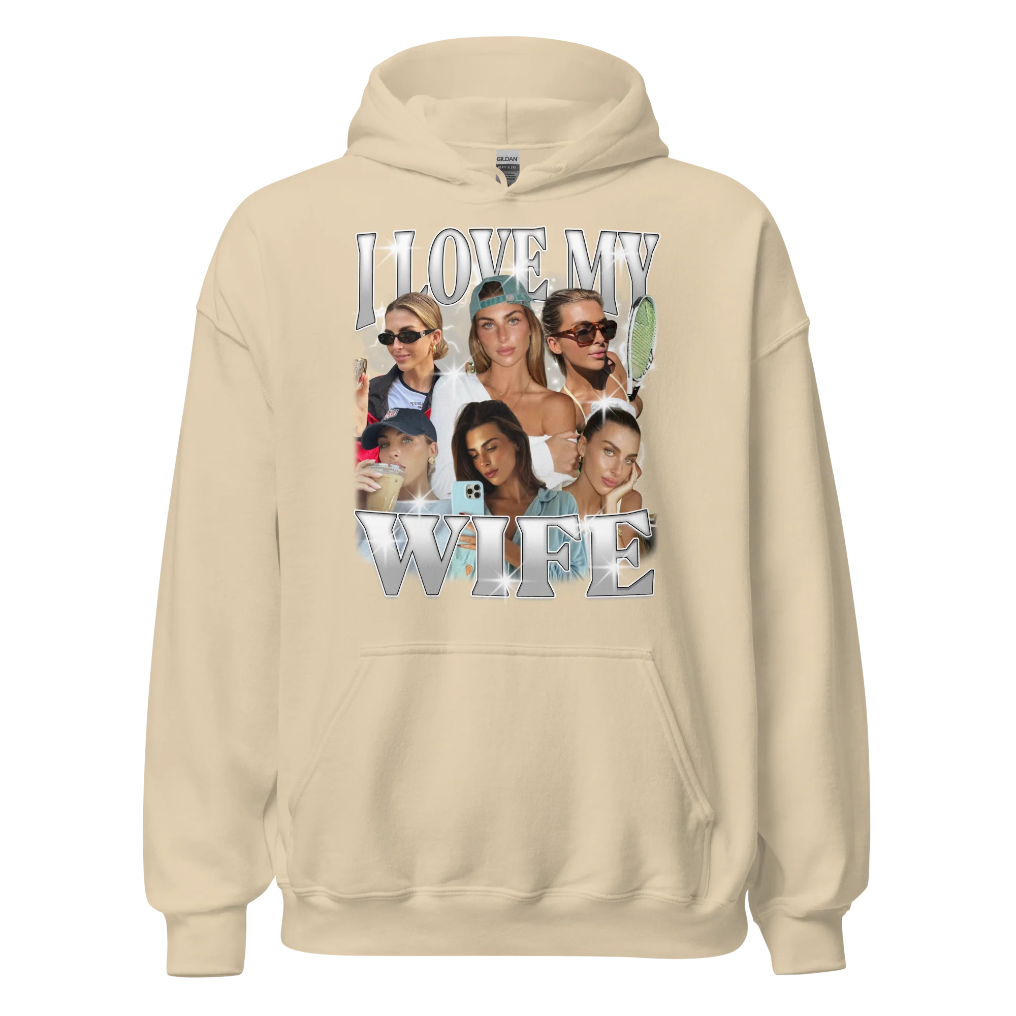 CUSTOM I Love My Wife Photo Bootleg Hoodie - Image 6