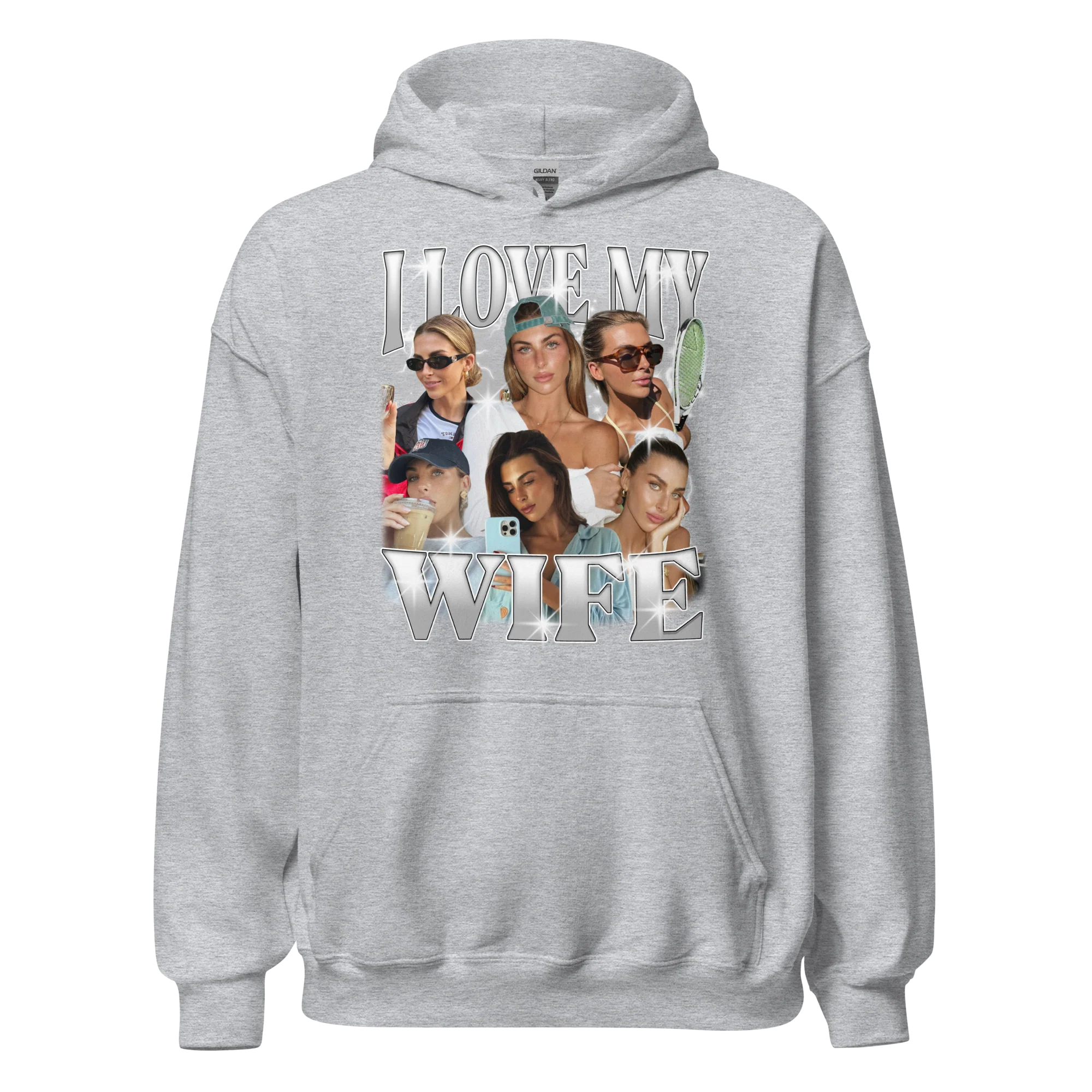 CUSTOM I Love My Wife Photo Bootleg Hoodie - Image 8