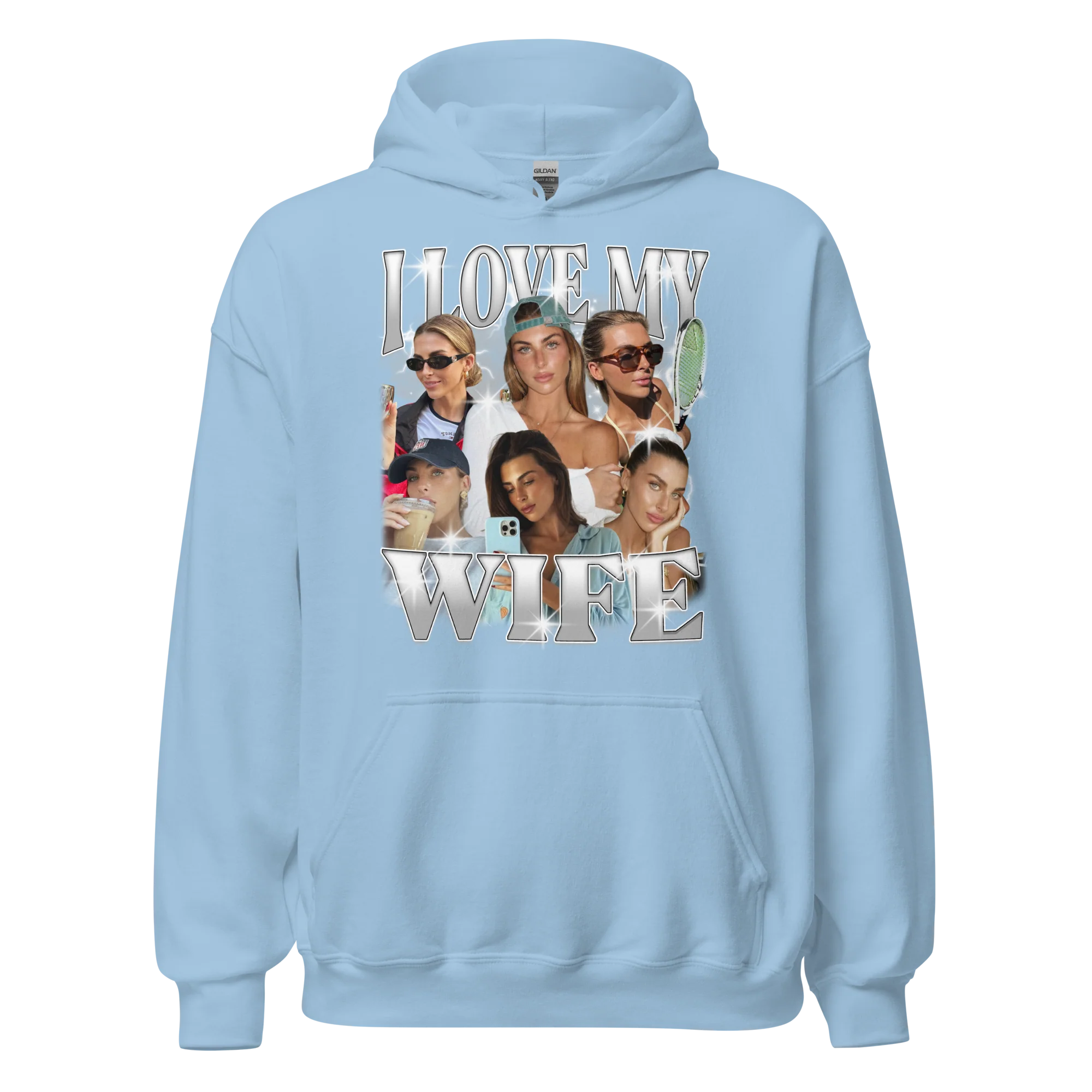 CUSTOM I Love My Wife Photo Bootleg Hoodie - Image 9