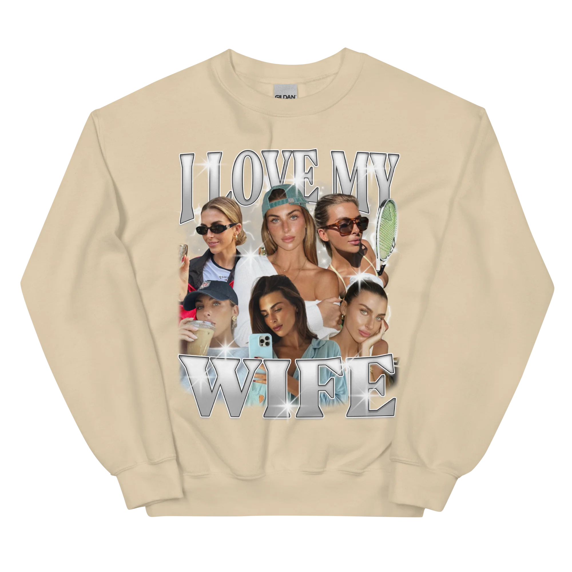 CUSTOM I Love My Wife Photo Bootleg Sweatshirt - Image 11