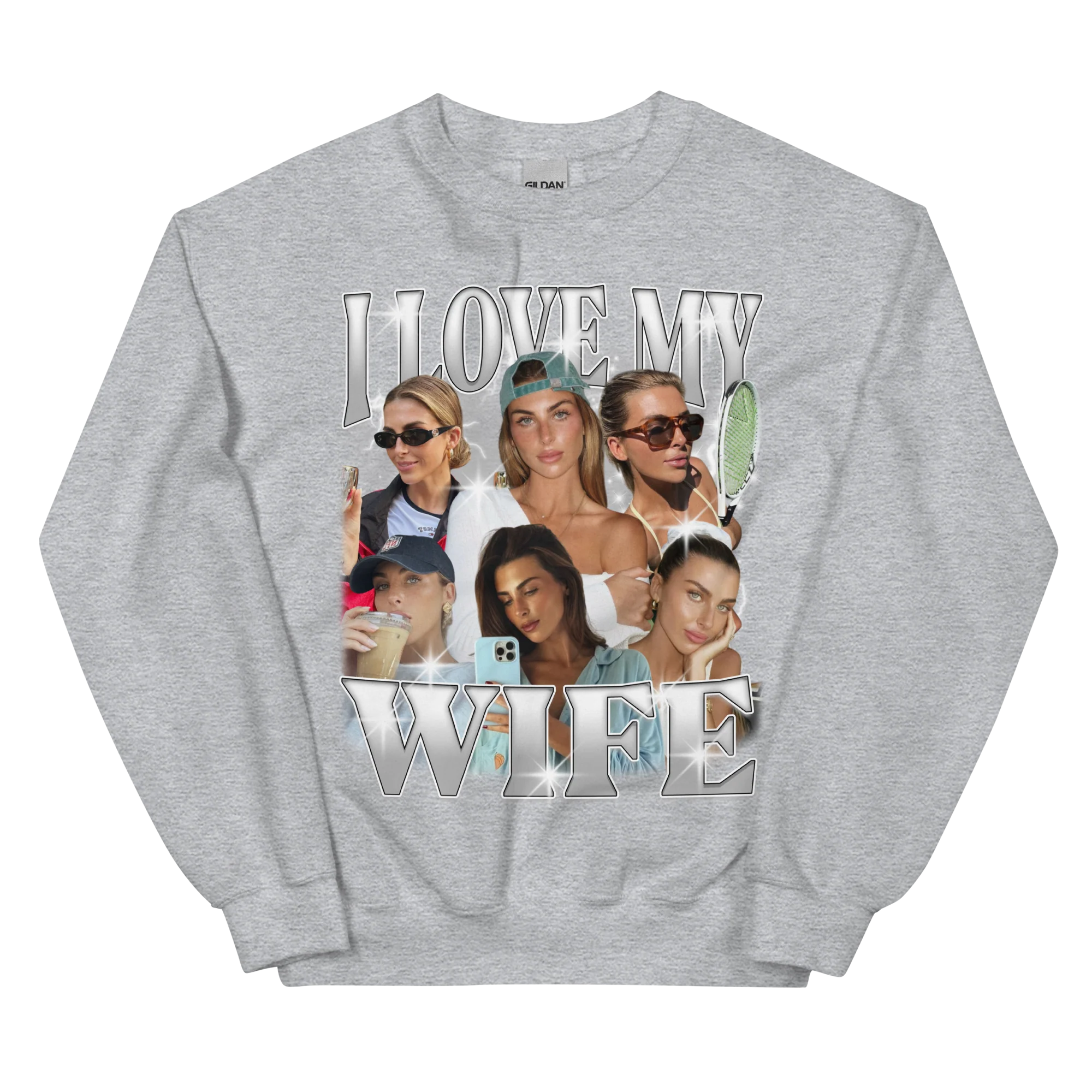 CUSTOM I Love My Wife Photo Bootleg Sweatshirt - Image 4