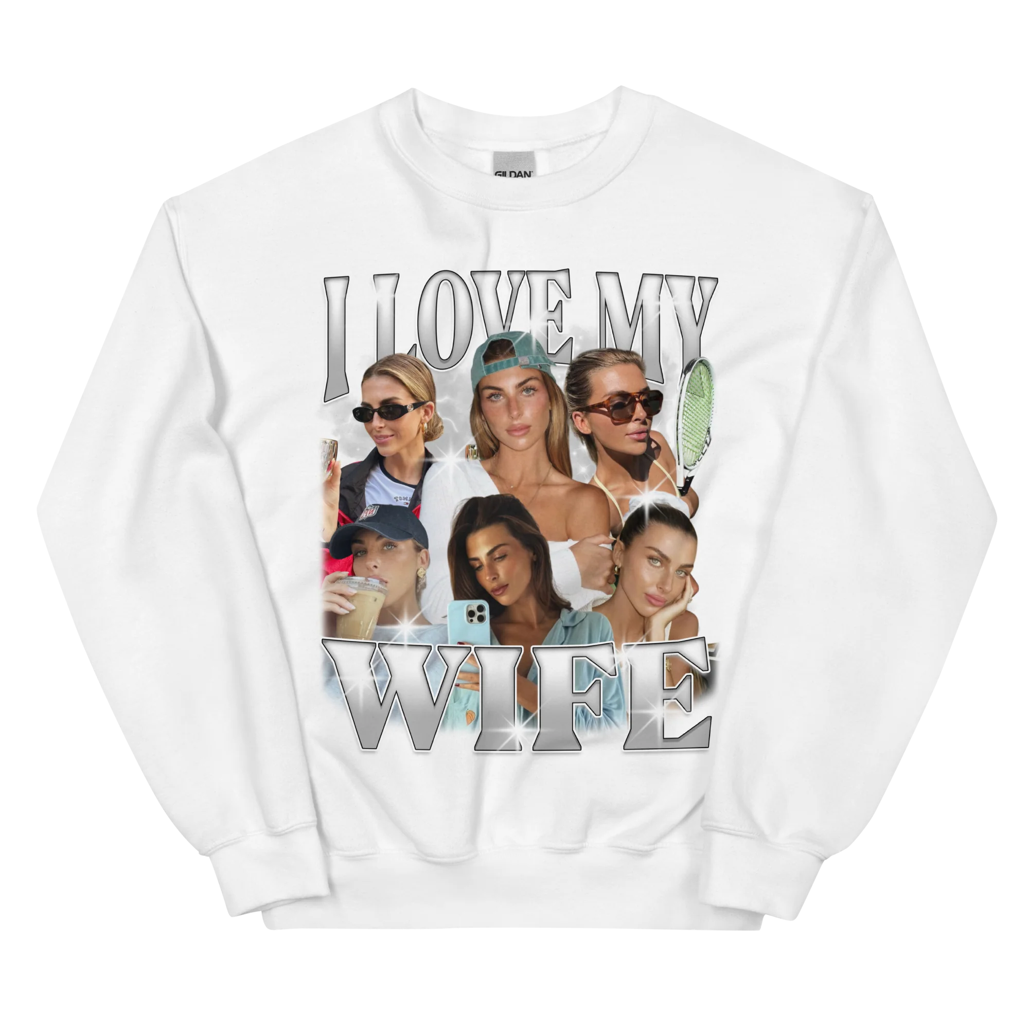 CUSTOM I Love My Wife Photo Bootleg Sweatshirt - Image 5