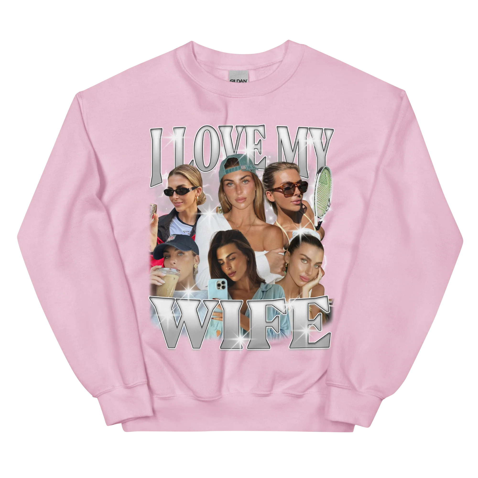 CUSTOM I Love My Wife Photo Bootleg Sweatshirt - Image 7