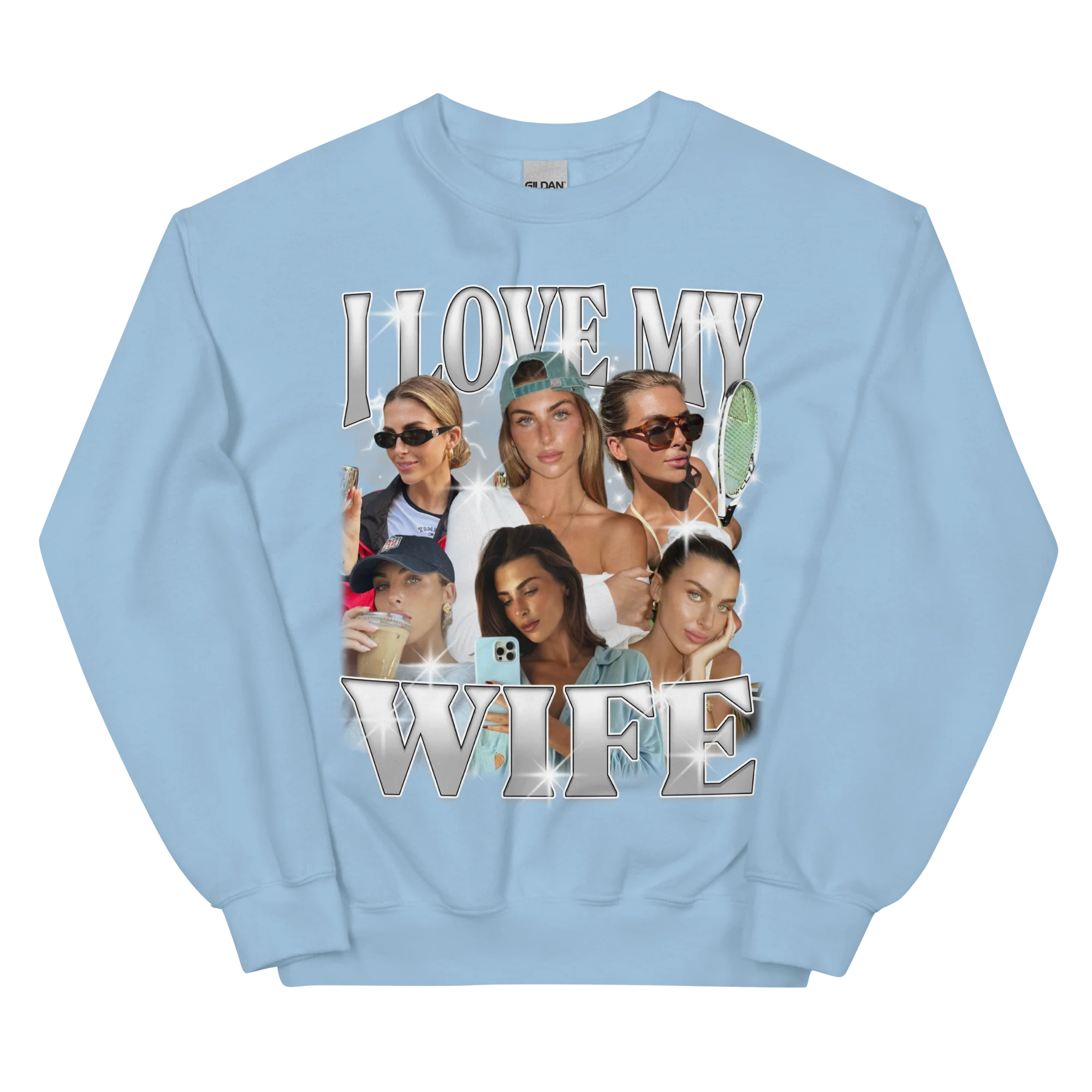 CUSTOM I Love My Wife Photo Bootleg Sweatshirt - Image 8