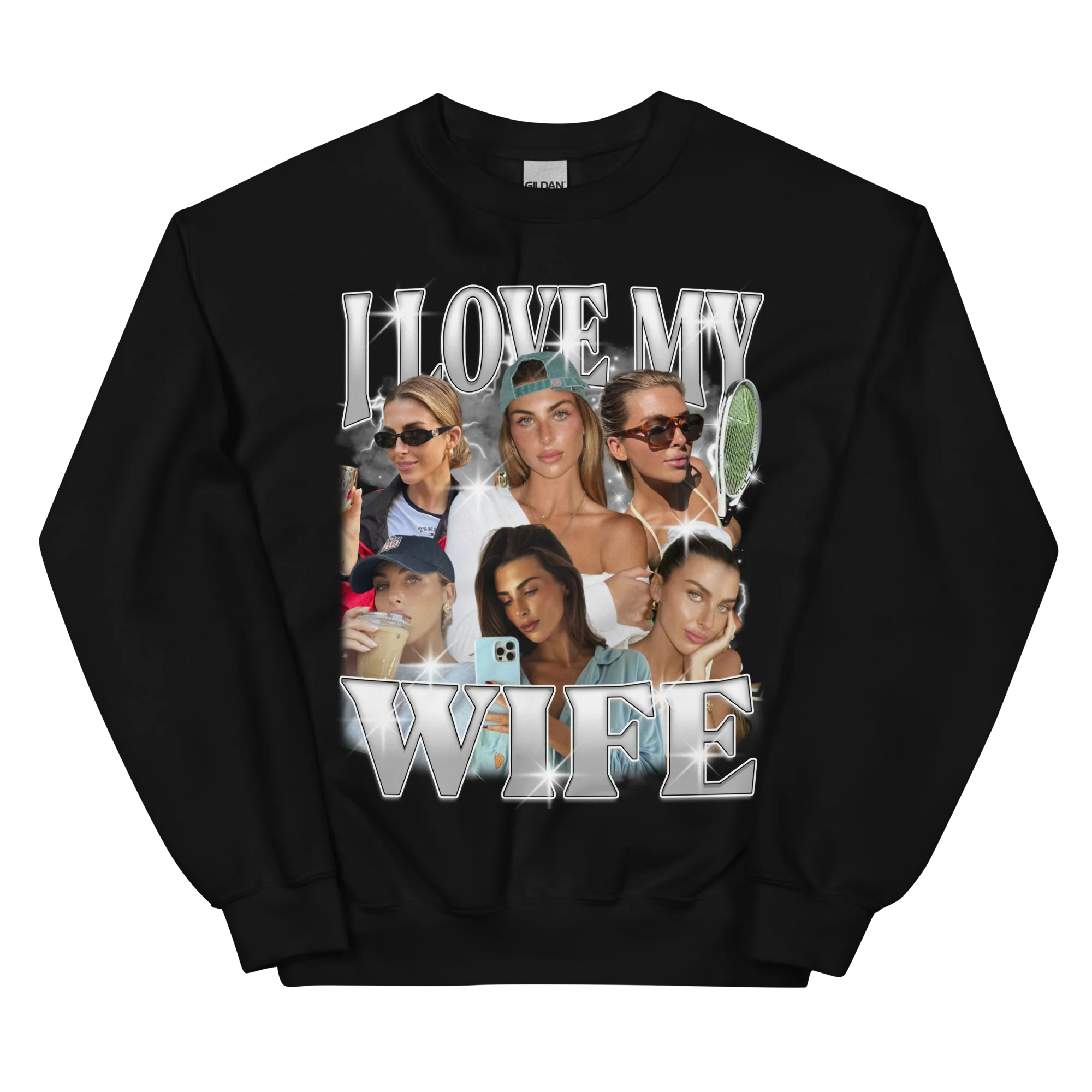 CUSTOM I Love My Wife Photo Bootleg Sweatshirt - Image 9