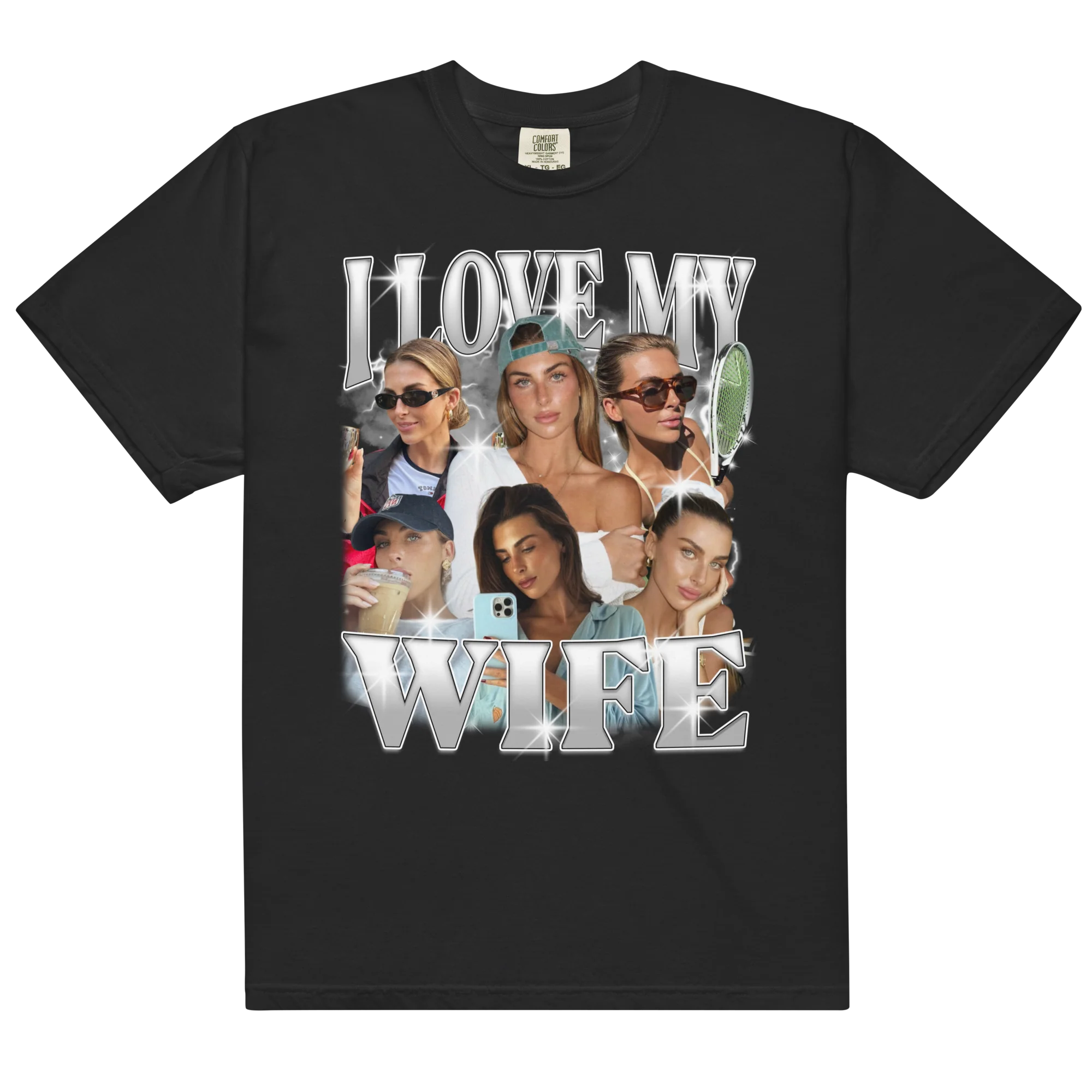 CUSTOM I Love My Wife Photo Bootleg T-Shirt - Image 4