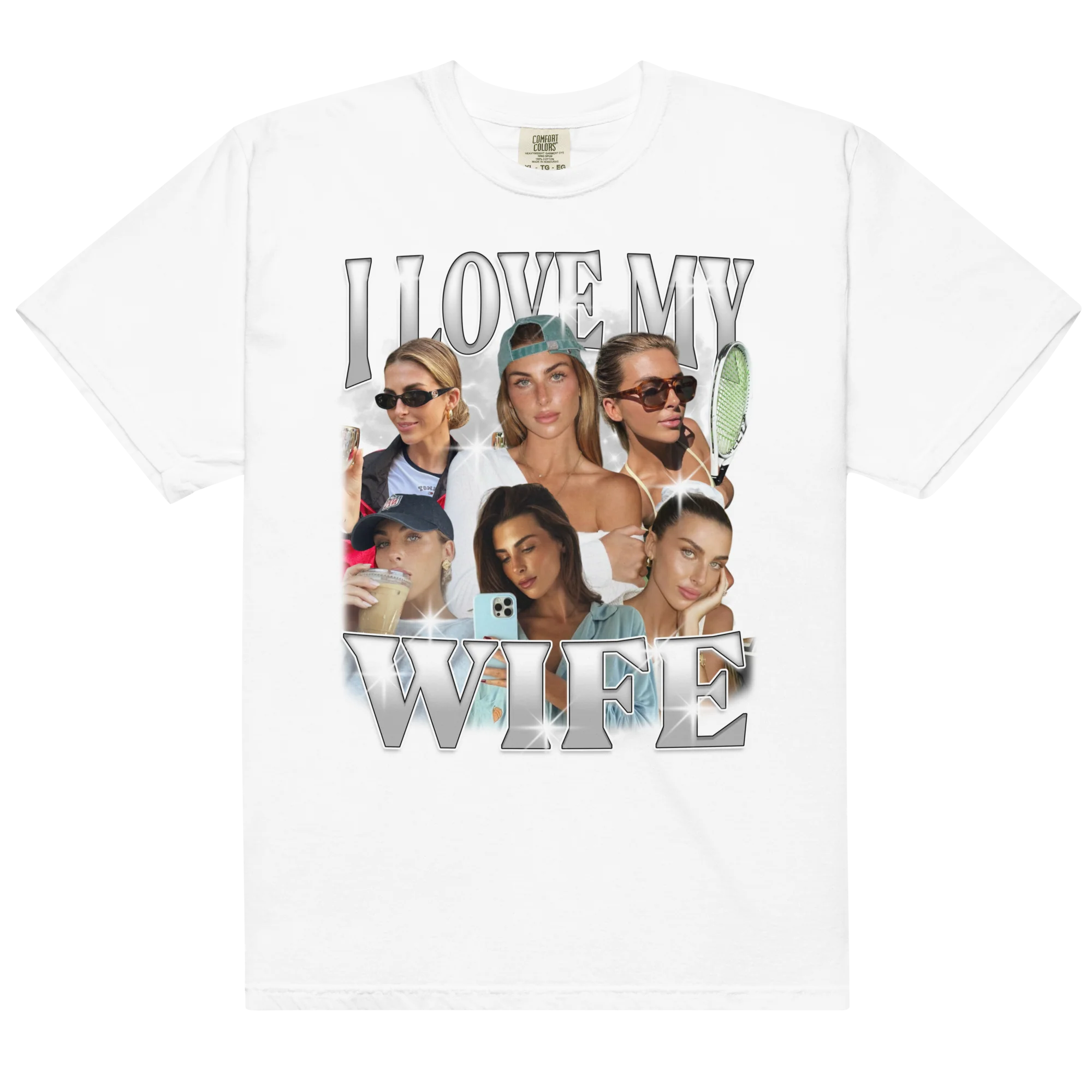 CUSTOM I Love My Wife Photo Bootleg T-Shirt - Image 6