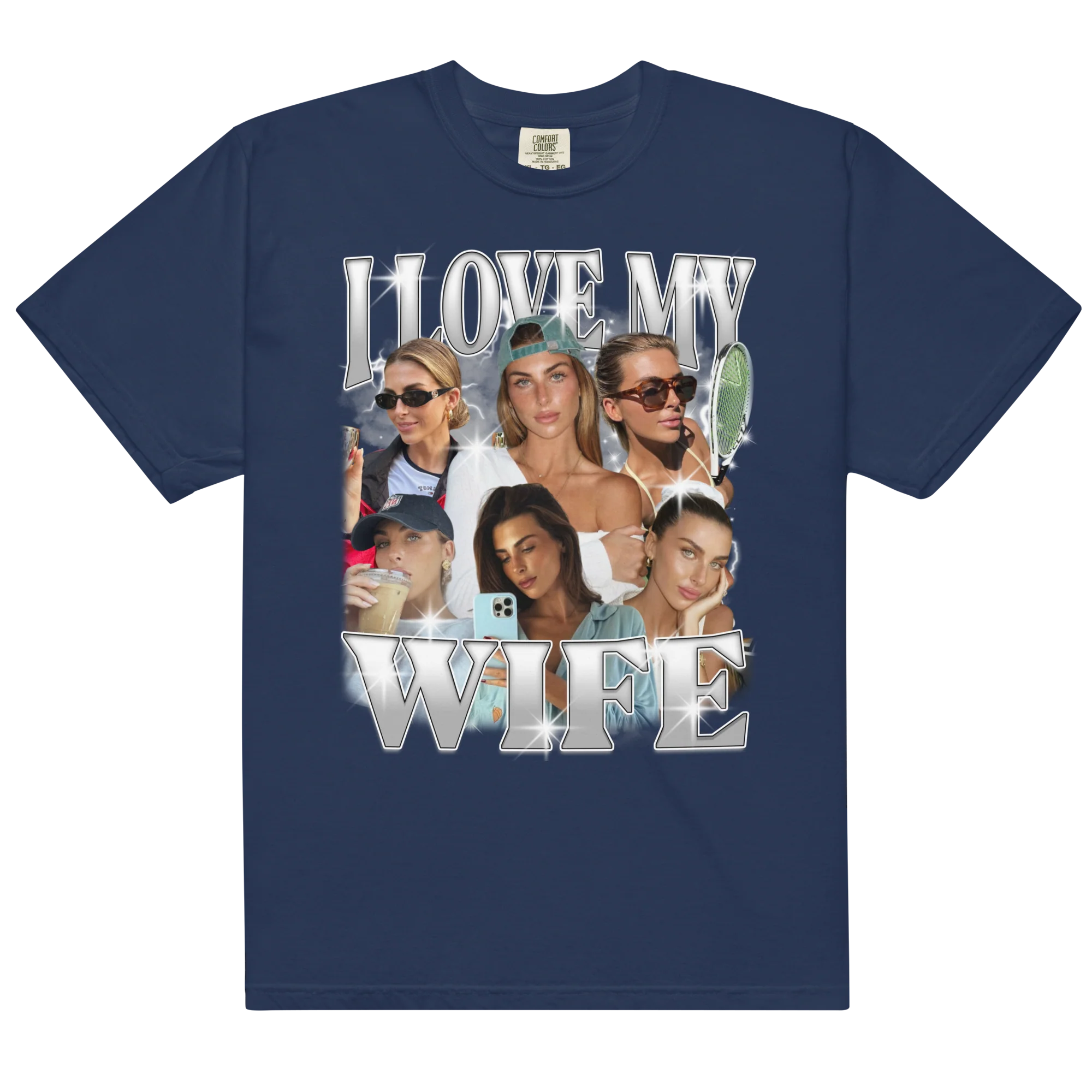 CUSTOM I Love My Wife Photo Bootleg T-Shirt - Image 9