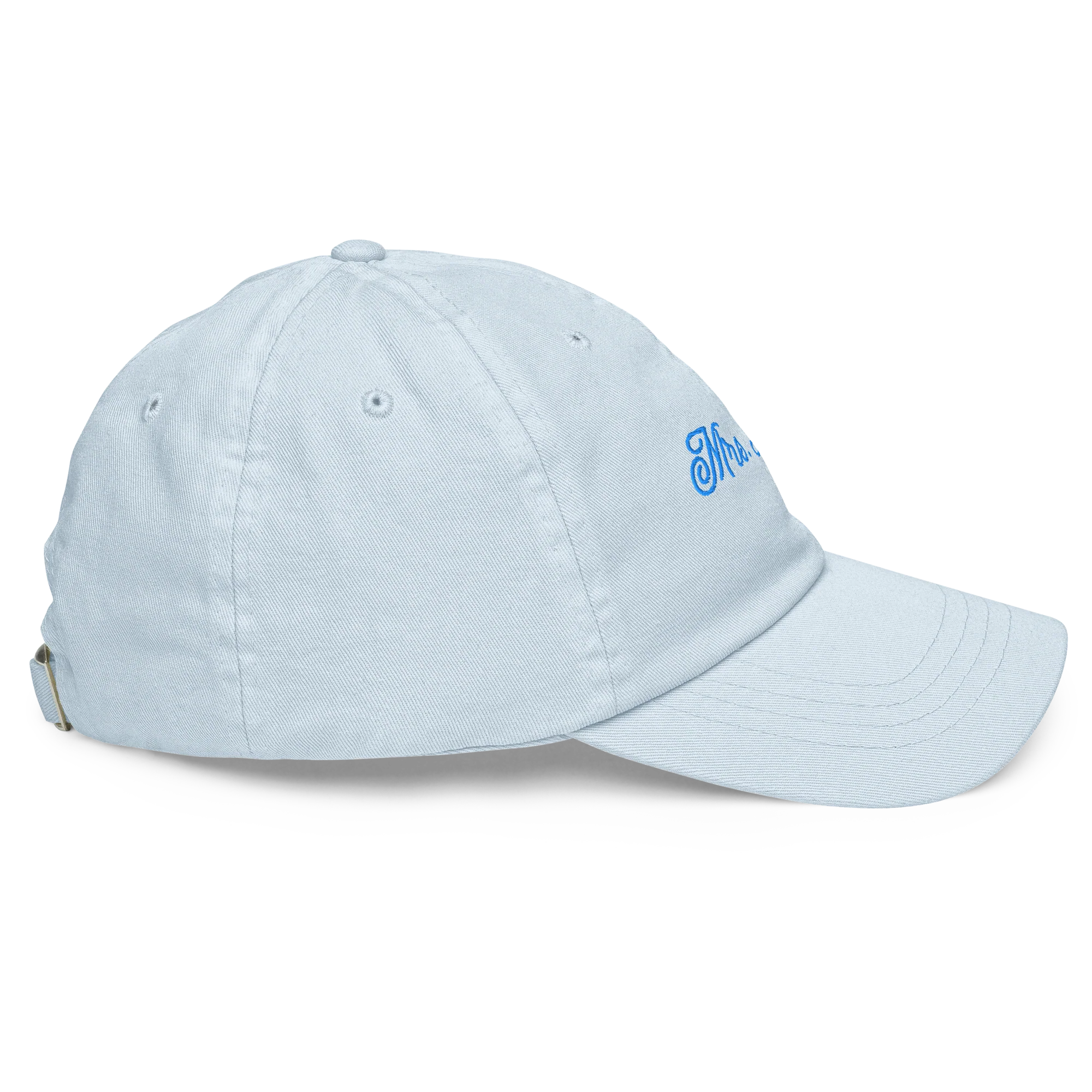 CUSTOM Mrs. Surname Embroidered Bride Pastel Baseball Cap - Image 3