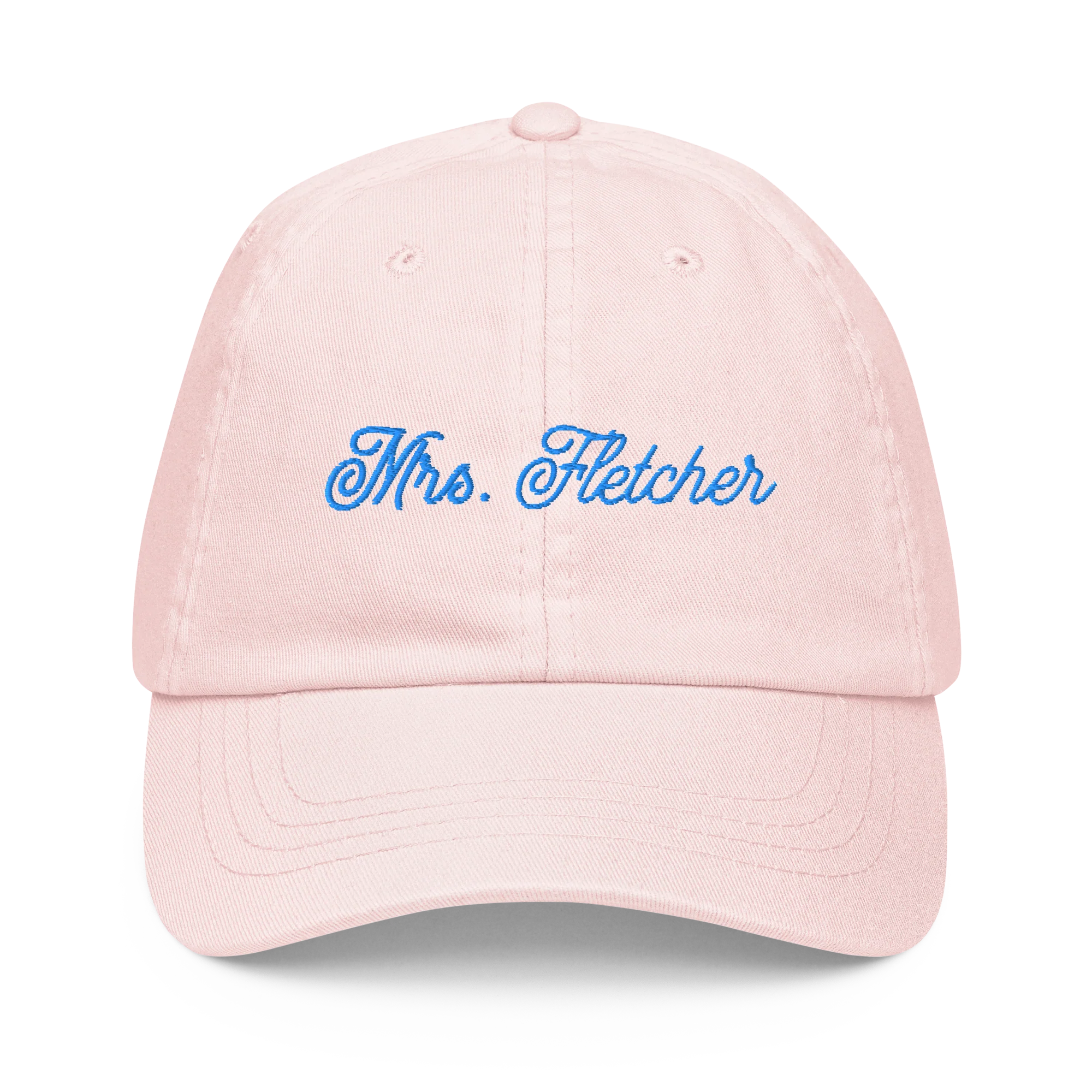 CUSTOM Mrs. Surname Embroidered Bride Pastel Baseball Cap - Image 6
