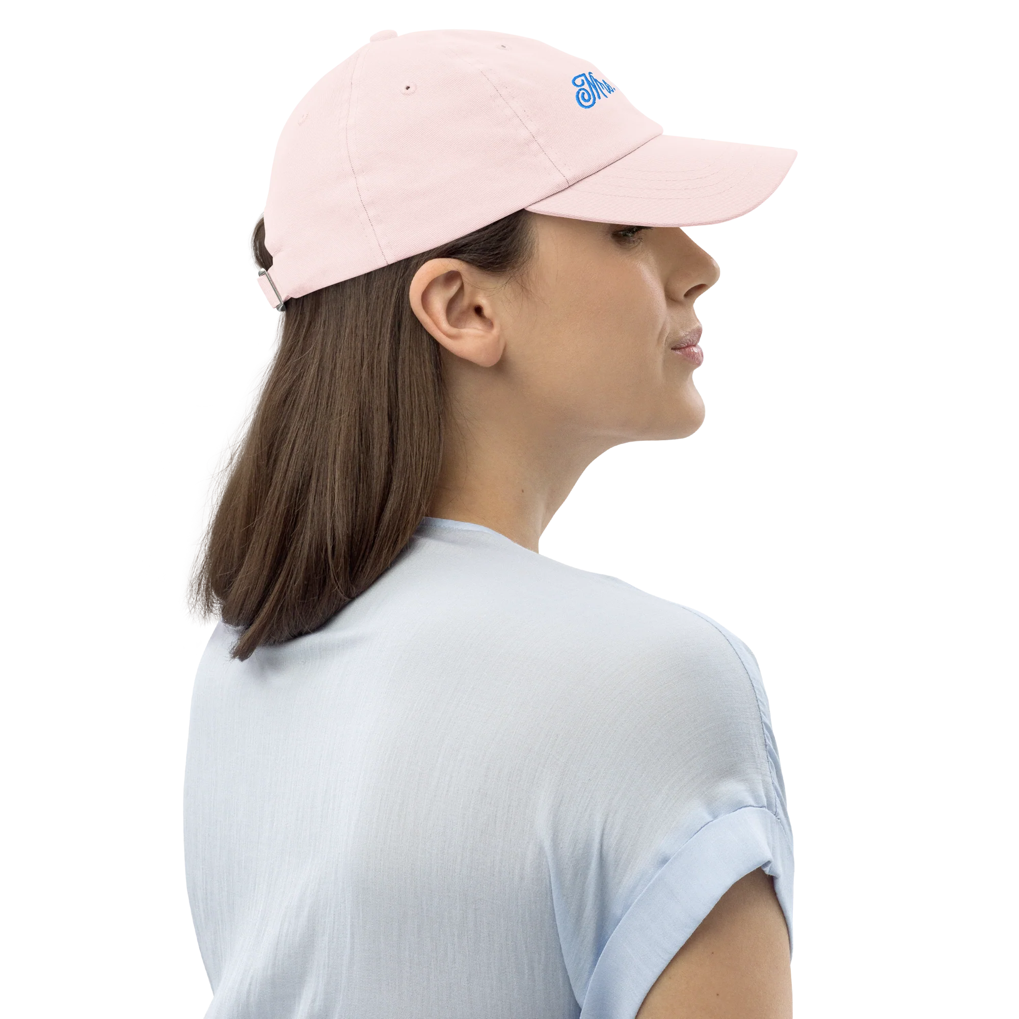 CUSTOM Mrs. Surname Embroidered Bride Pastel Baseball Cap - Image 7
