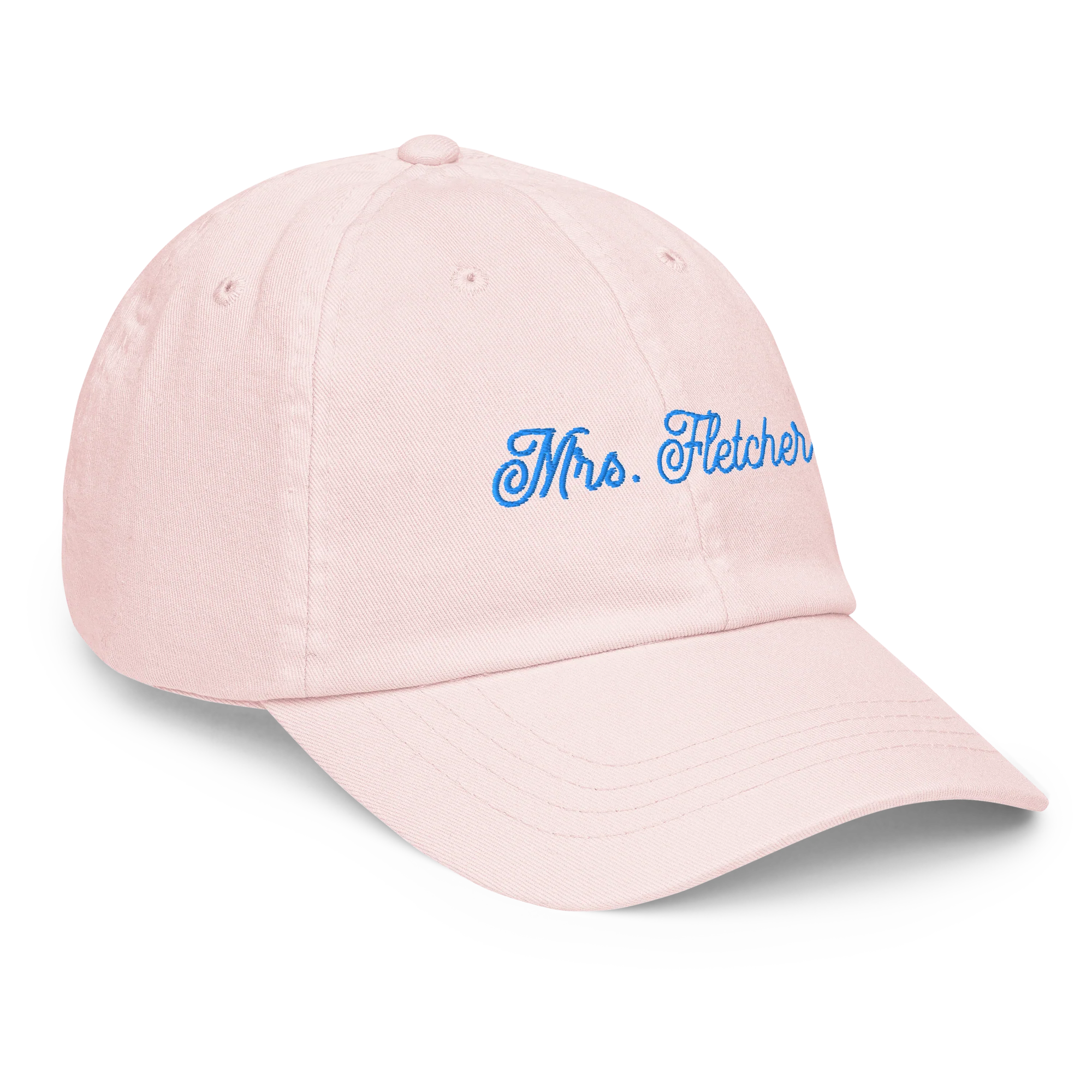 CUSTOM Mrs. Surname Embroidered Bride Pastel Baseball Cap - Image 8