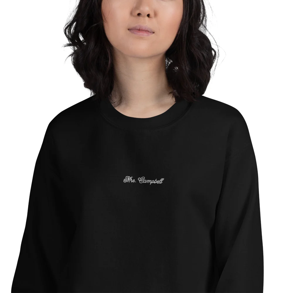CUSTOM Mrs. Surname Embroidered Bride Sweatshirt - Image 7