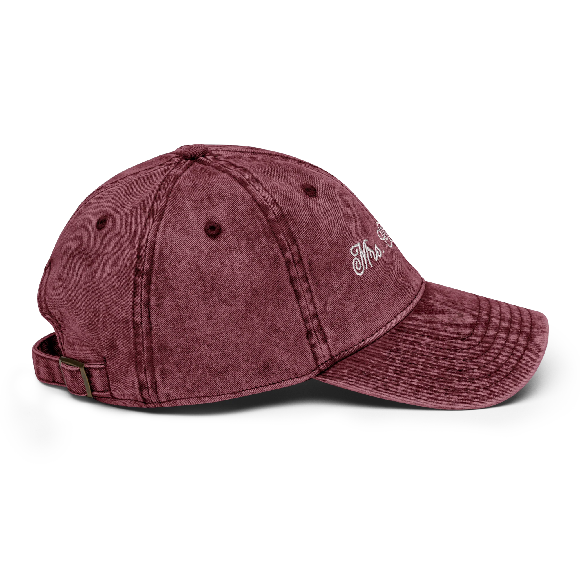 CUSTOM Mrs. Surname Embroidered Bride Vintage Cap - Image 3