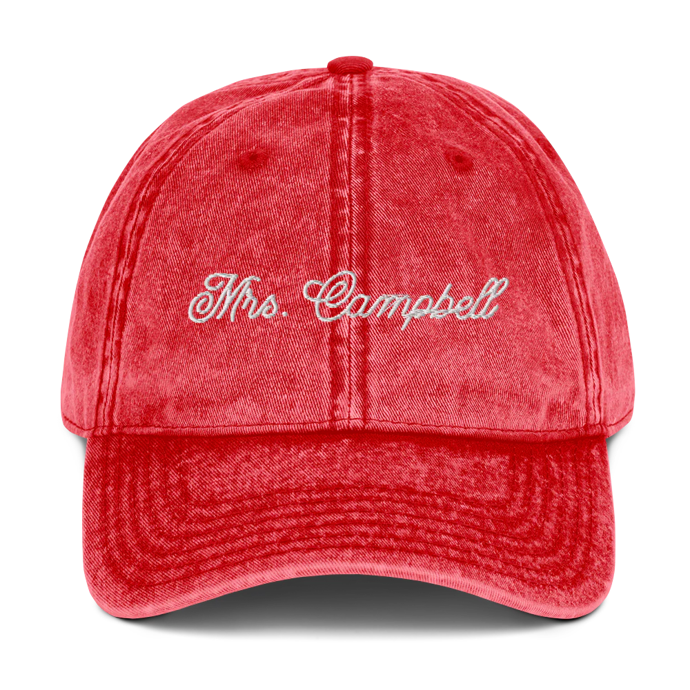 CUSTOM Mrs. Surname Embroidered Bride Vintage Cap - Image 4