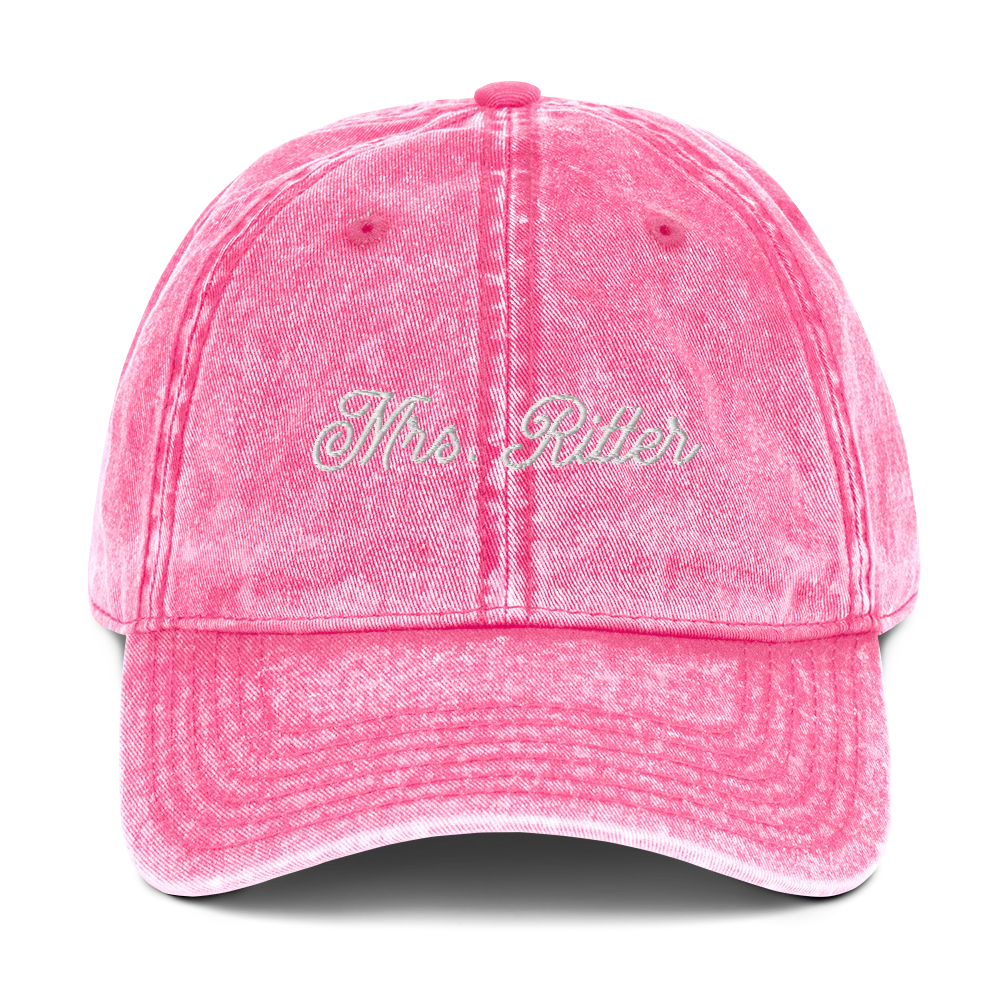 CUSTOM Mrs. Surname Embroidered Bride Vintage Cap - Image 6