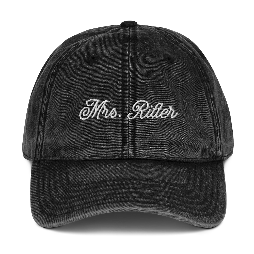 CUSTOM Mrs. Surname Embroidered Bride Vintage Cap - Image 8