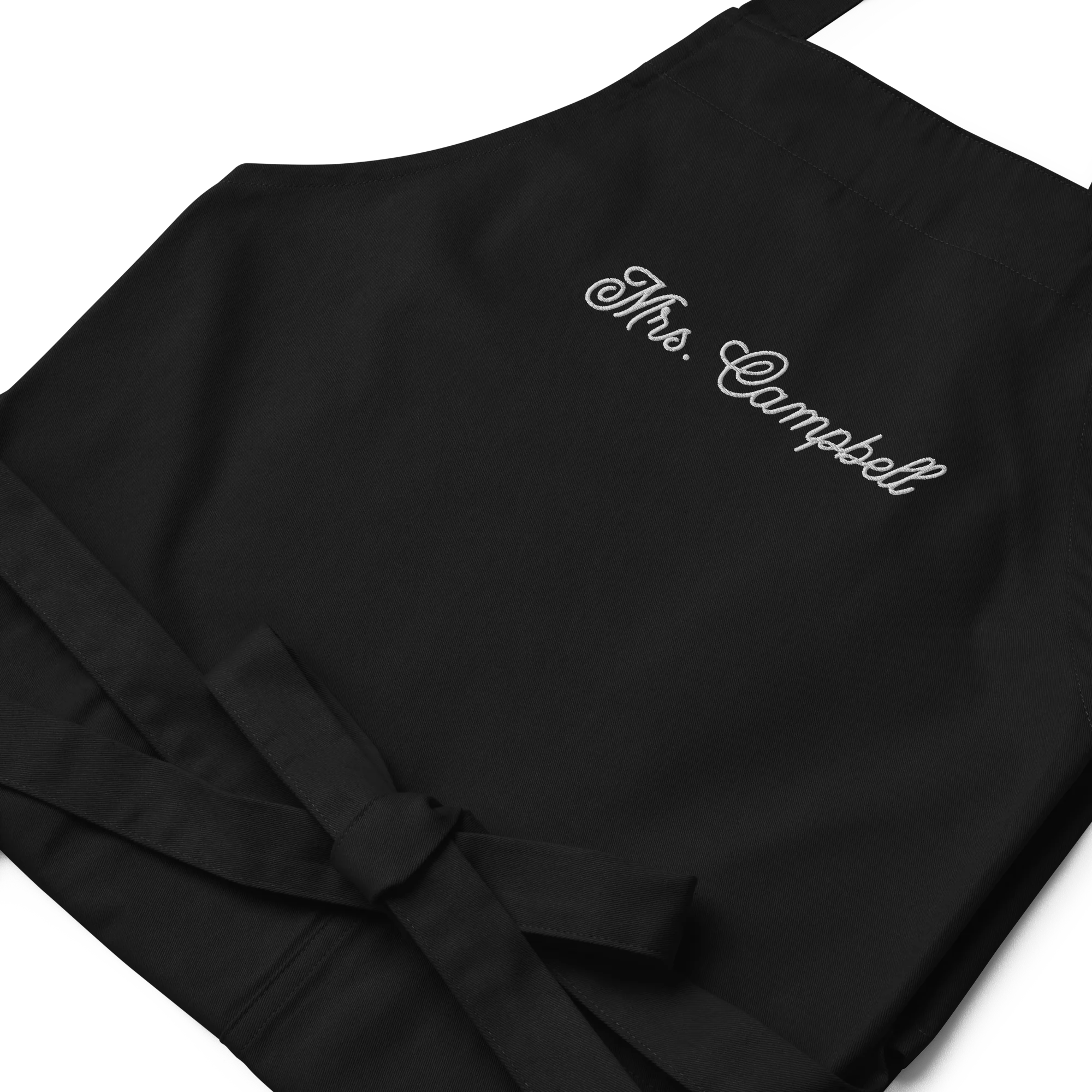 CUSTOM Mrs. Surname Embroidered Organic Cotton Apron - Image 3