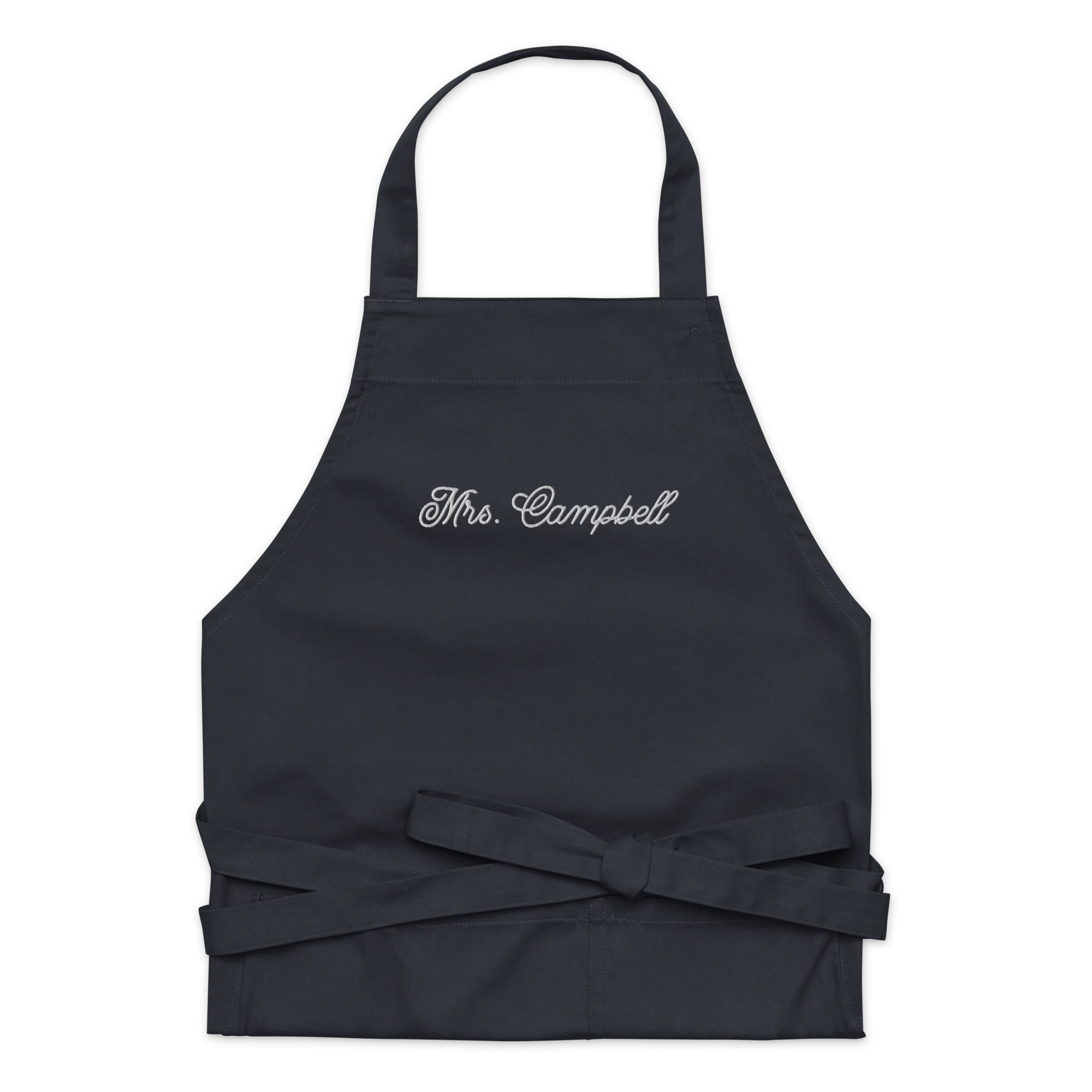 CUSTOM Mrs. Surname Embroidered Organic Cotton Apron - Image 7