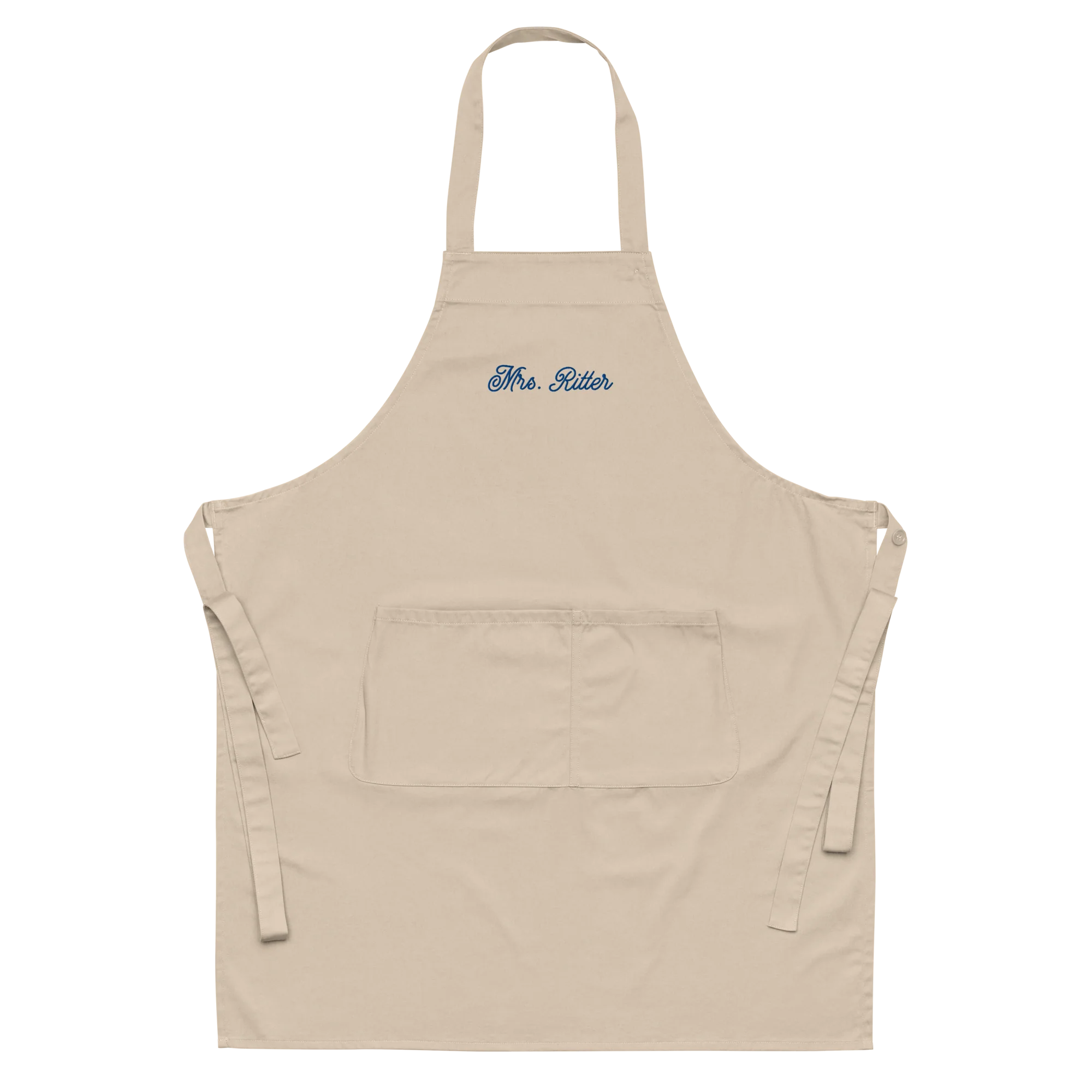 CUSTOM Mrs. Surname Embroidered Organic Cotton Apron - Image 8
