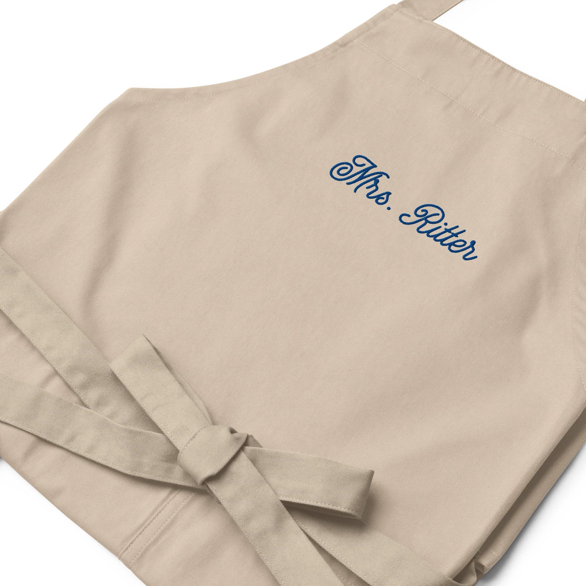 CUSTOM Mrs. Surname Embroidered Organic Cotton Apron - Image 9