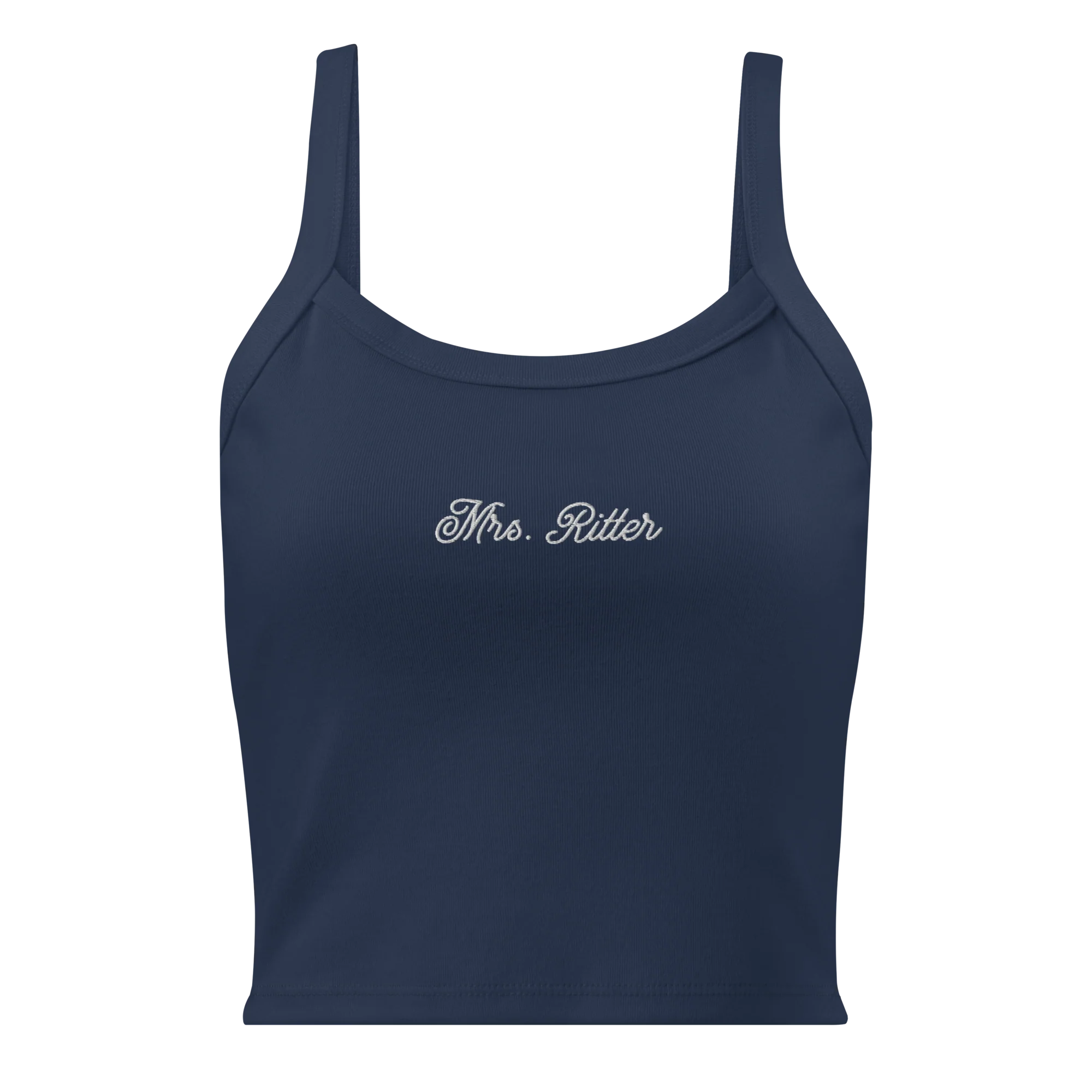CUSTOM Mrs. Surname Rib Embroidered Bride Tank Top - Image 5