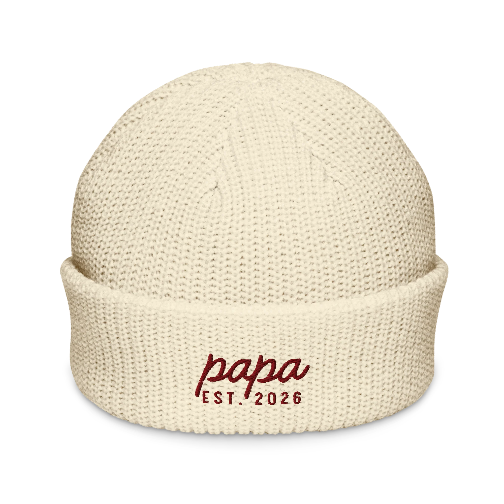 CUSTOM Papa Year Embroidered Cable Beanie - Image 3