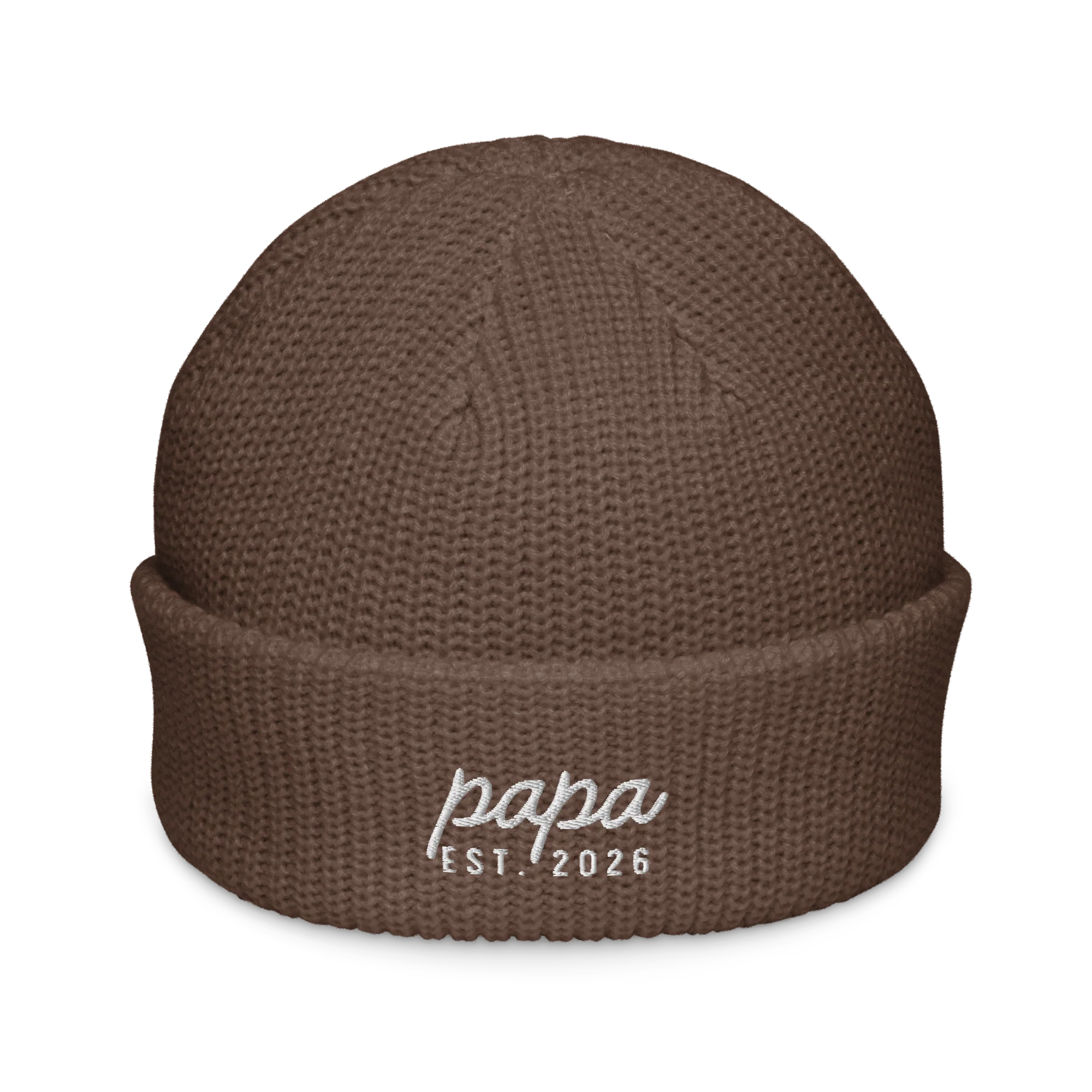 CUSTOM Papa Year Embroidered Cable Beanie - Image 6