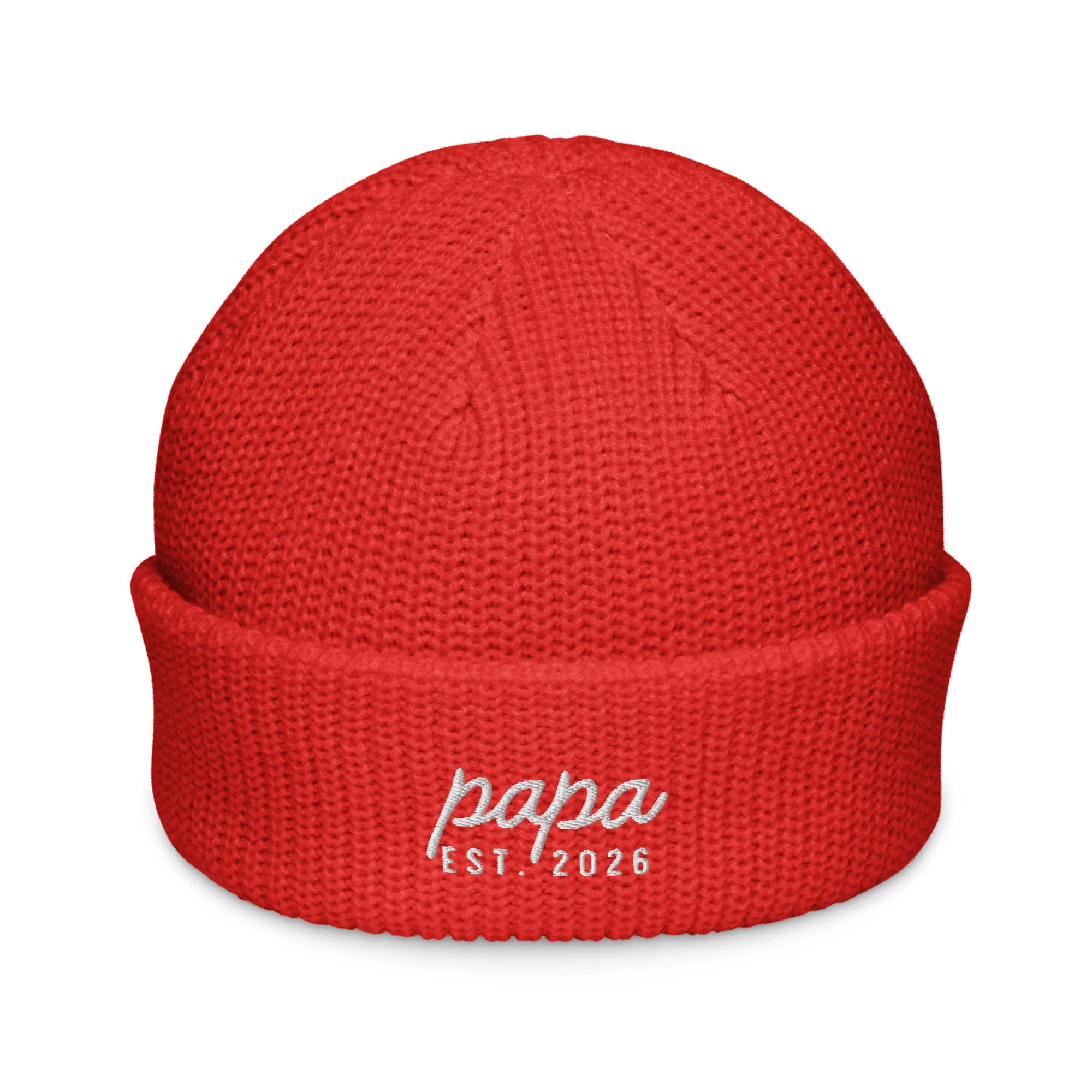 CUSTOM Papa Year Embroidered Cable Beanie - Image 7