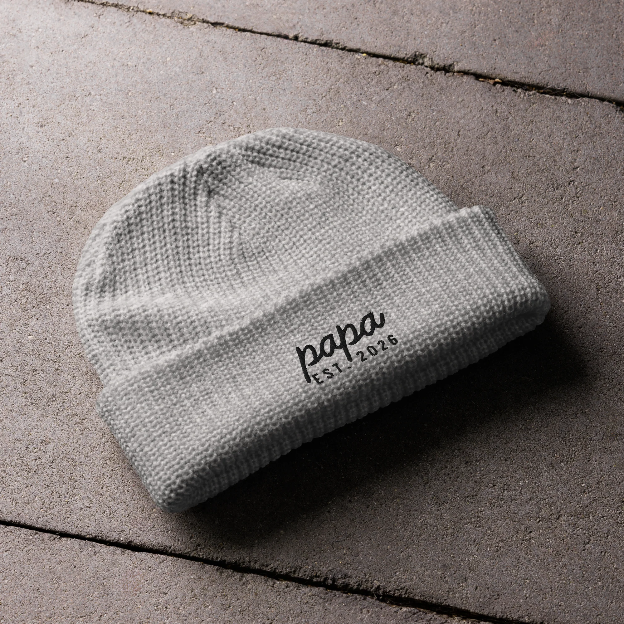CUSTOM Papa Year Embroidered Cable Beanie - Image 8