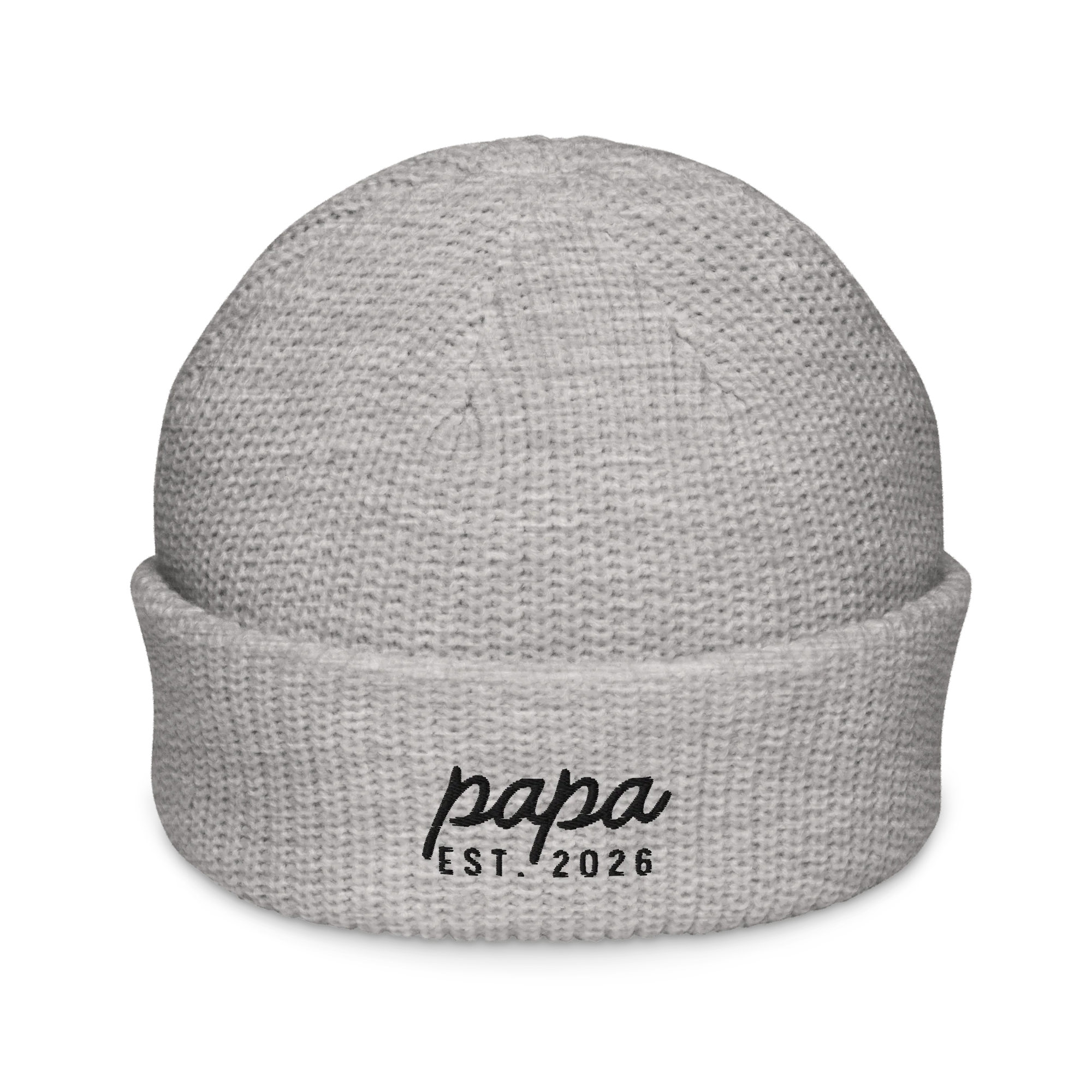 CUSTOM Papa Year Embroidered Cable Beanie - Image 9