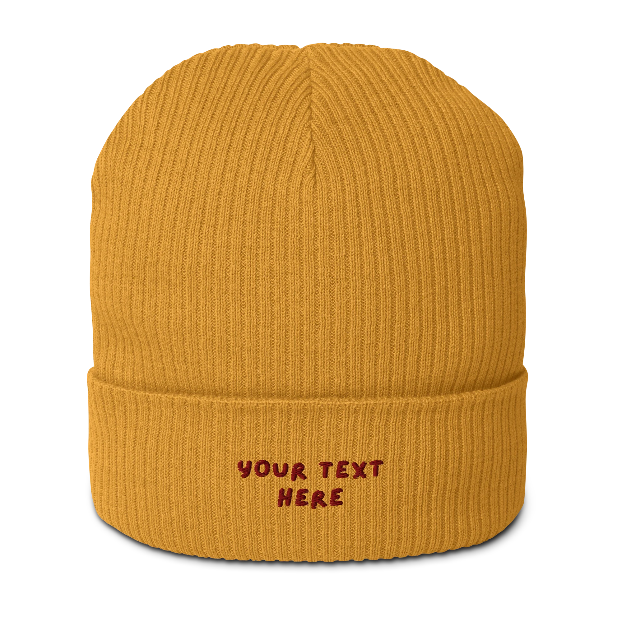 CUSTOM Text Playful Embroidered Organic Ribbed Beanie - Image 7