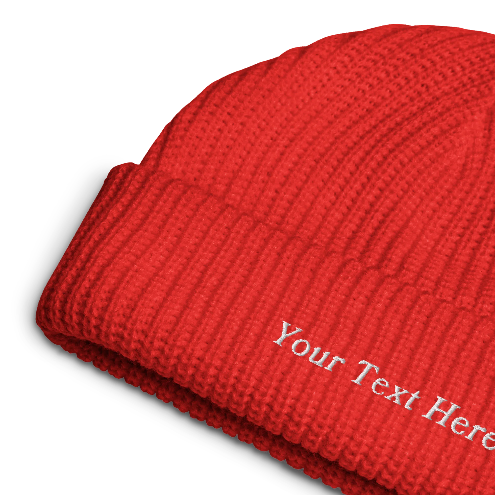 CUSTOM Text Serifed Embroidered Cable Beanie - Image 13