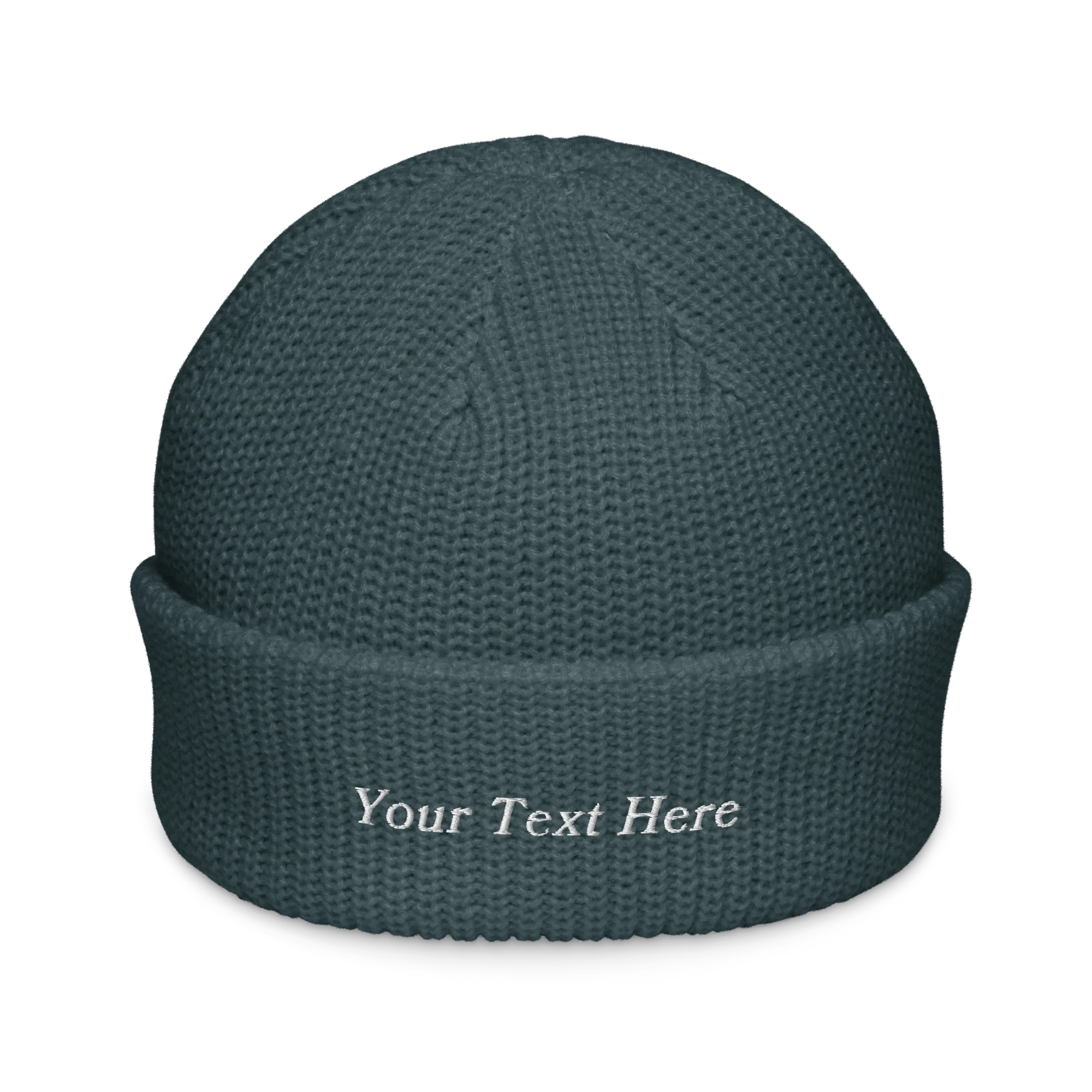 CUSTOM Text Serifed Embroidered Cable Beanie - Image 14