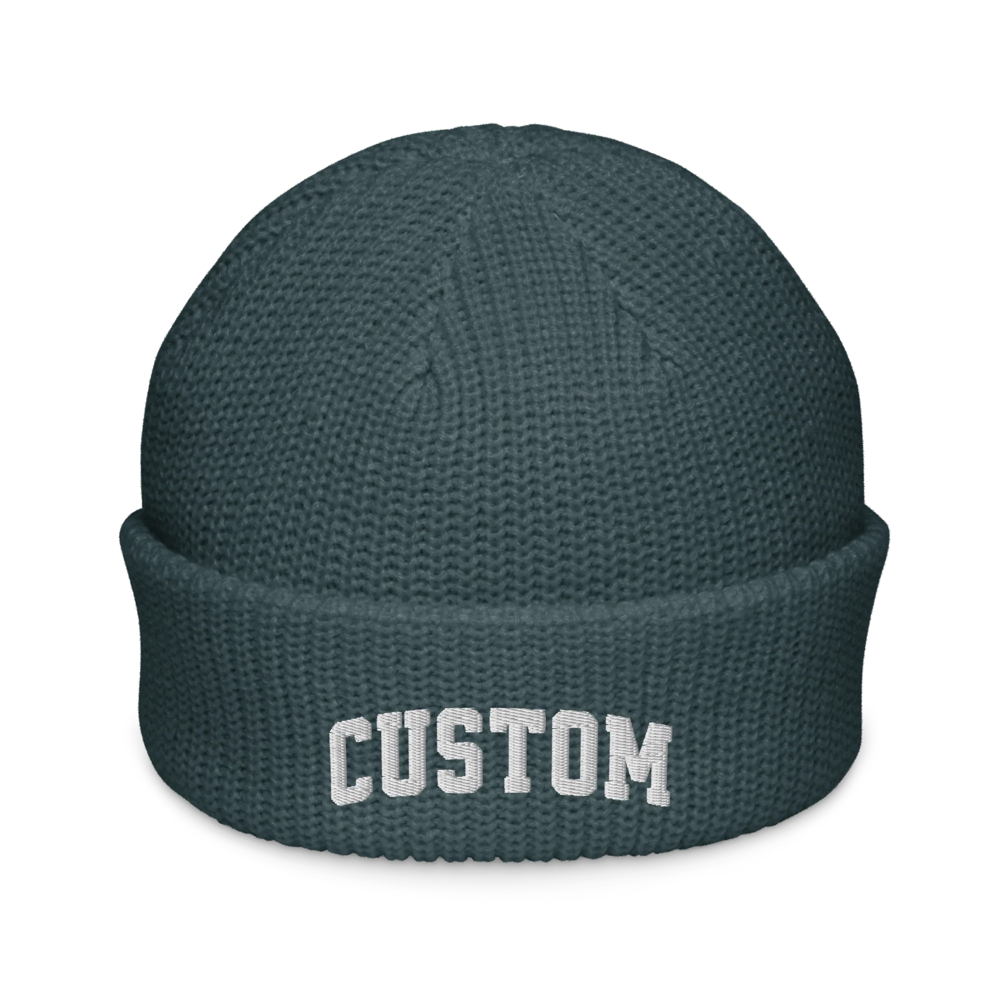 CUSTOM Text Varsity Embroidered Cable Beanie - Image 8