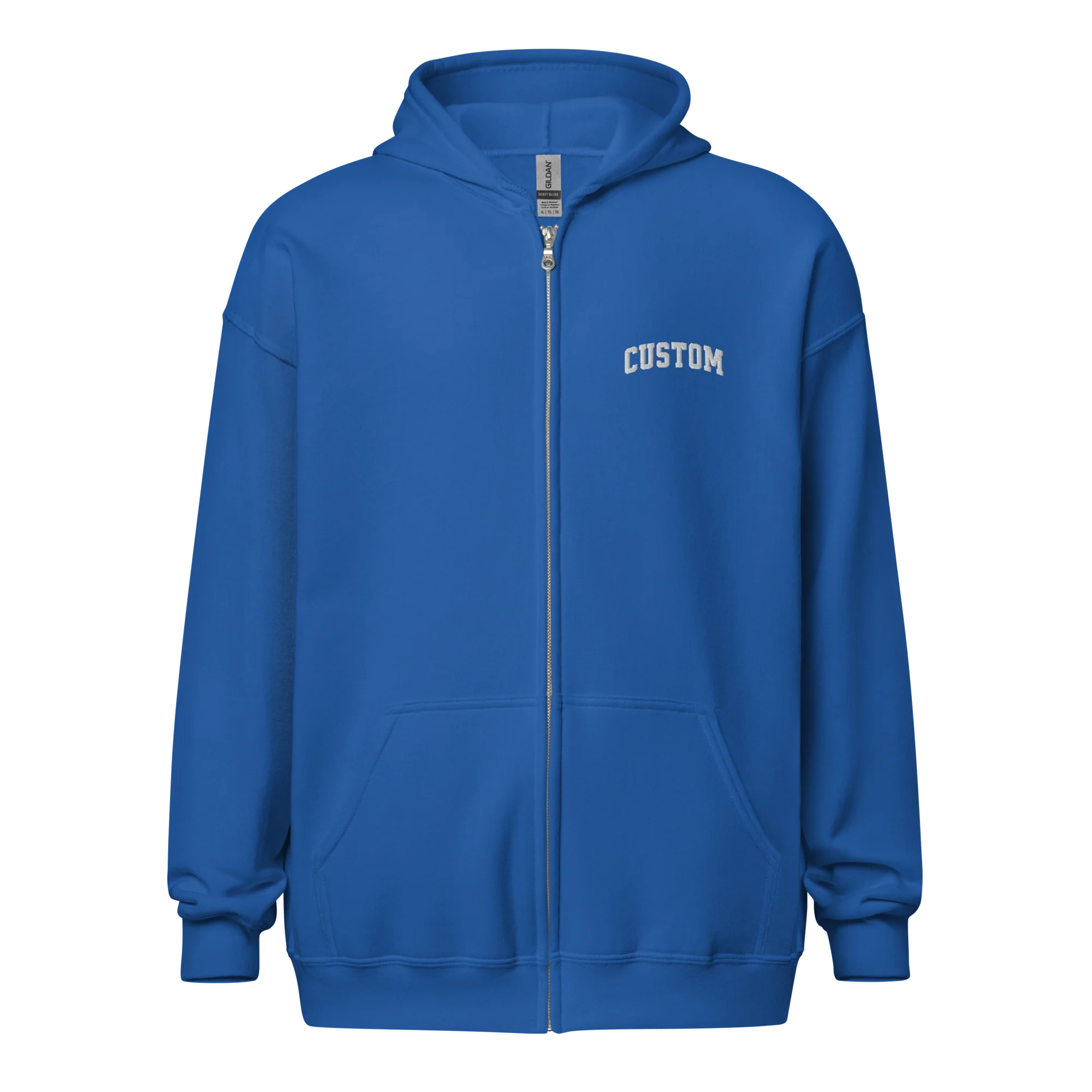 CUSTOM Varsity Font Embroidered Zip-Up Hoodie - Image 9