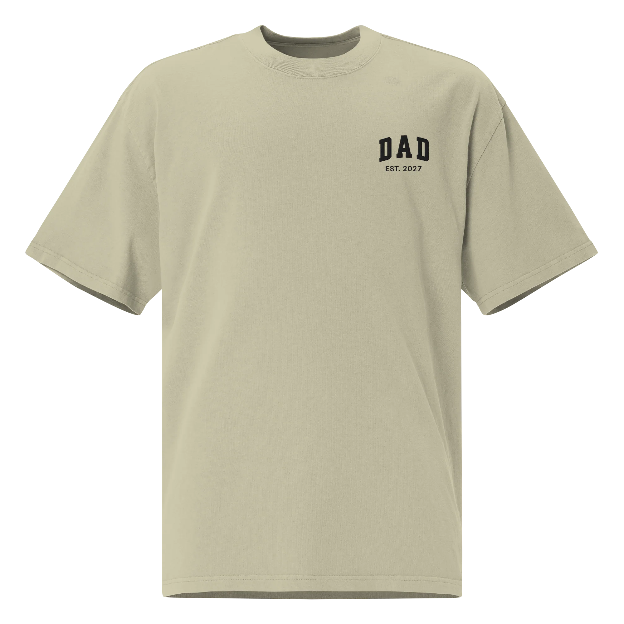 CUSTOM YEAR Dad Father Embroidered Oversized Faded T-Shirt - Image 5