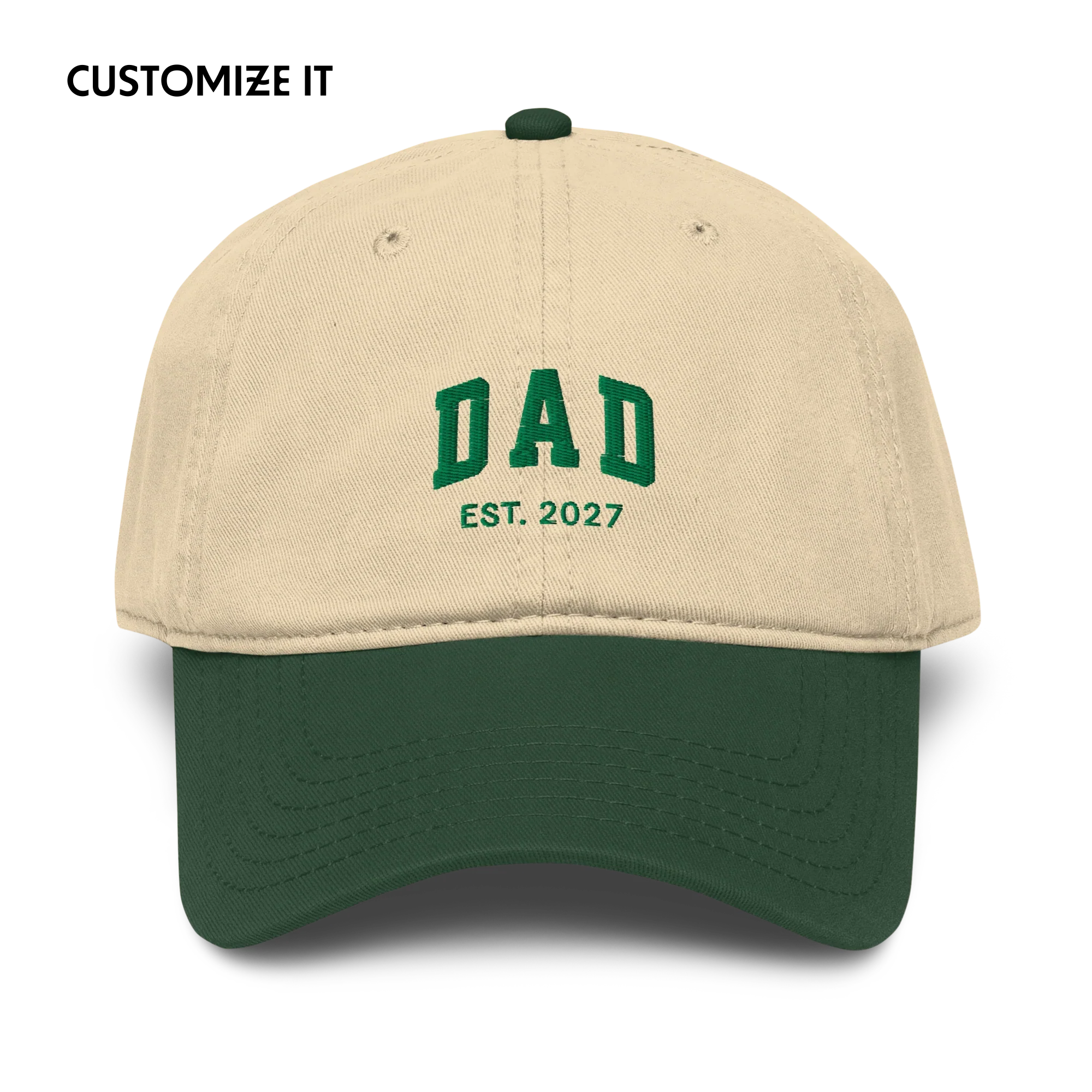 CUSTOM YEAR Dad Father Embroidered Vintage Wash Baseball Cap