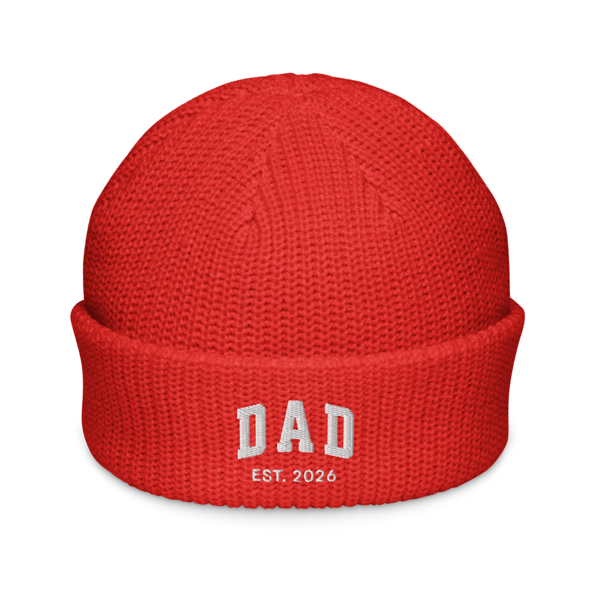 CUSTOM YEAR Dad Father Embroidered Cable Beanie - Image 4