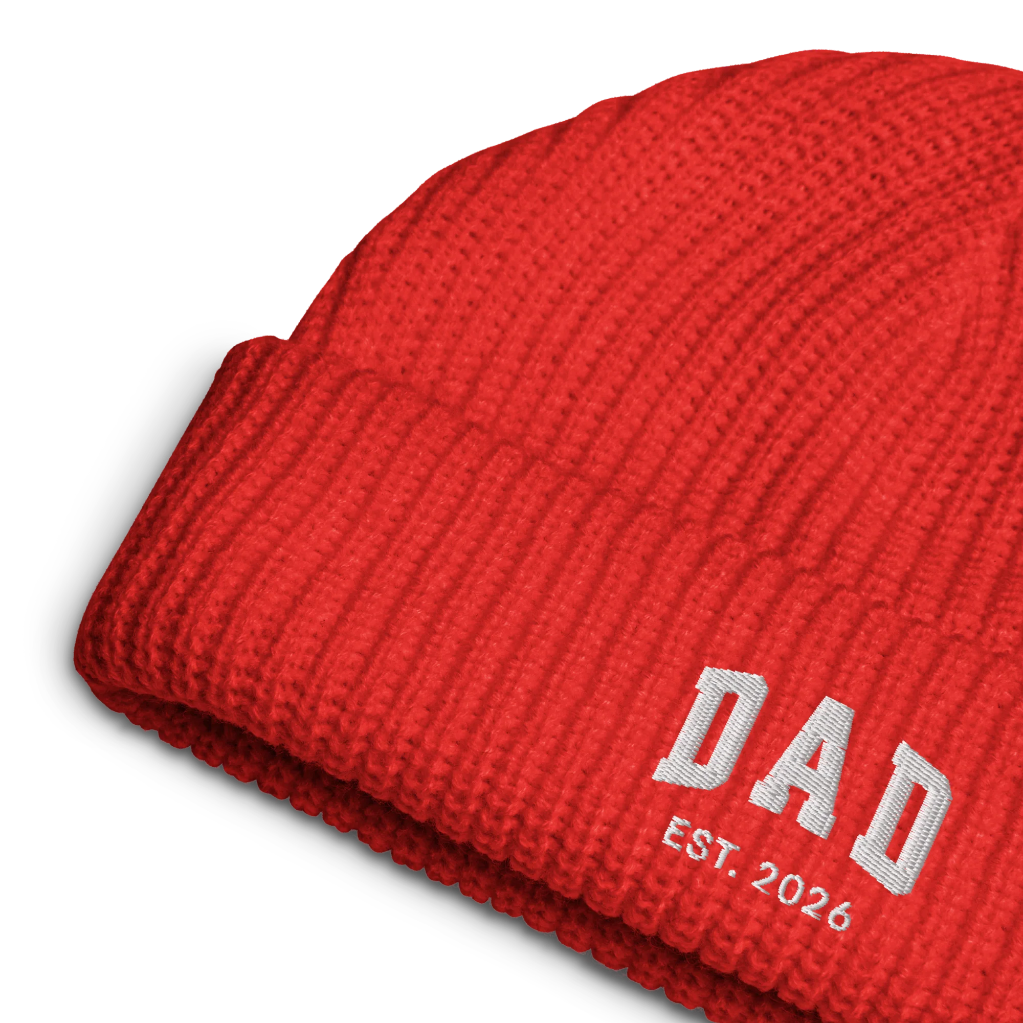 CUSTOM YEAR Dad Father Embroidered Cable Beanie - Image 5