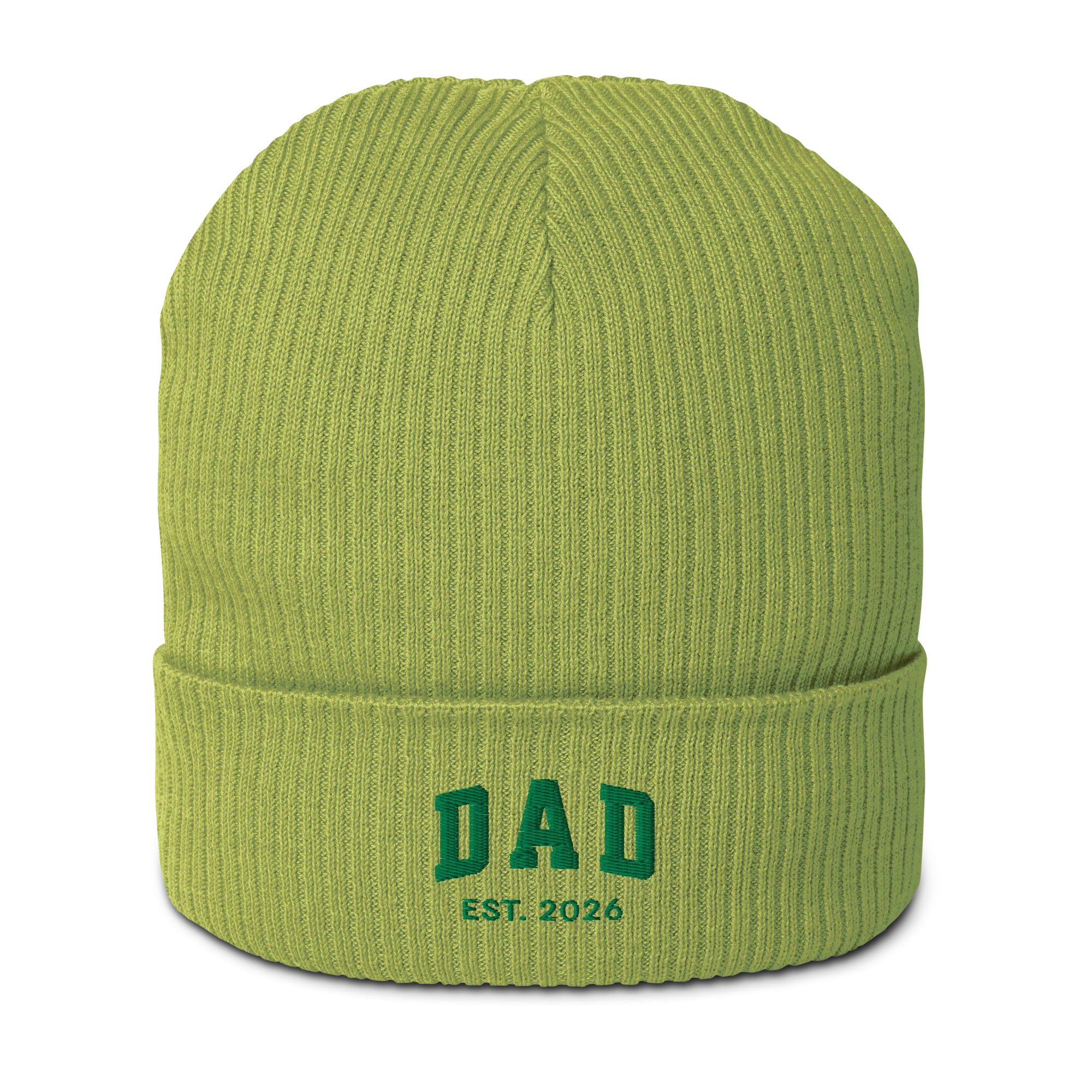 CUSTOM YEAR Dad Father Embroidered Organic Ribbed Beanie - Image 10