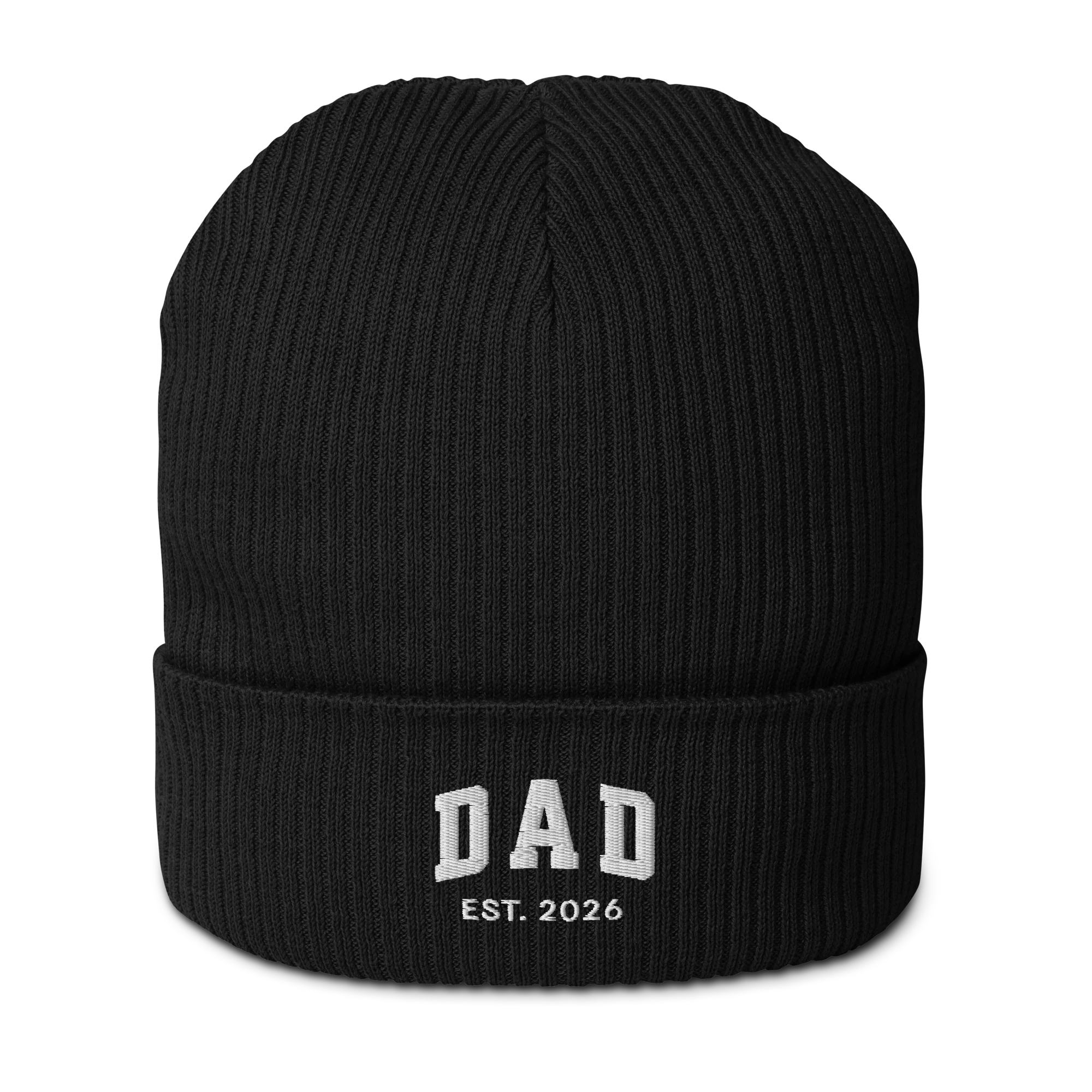 CUSTOM YEAR Dad Father Embroidered Organic Ribbed Beanie - Image 8